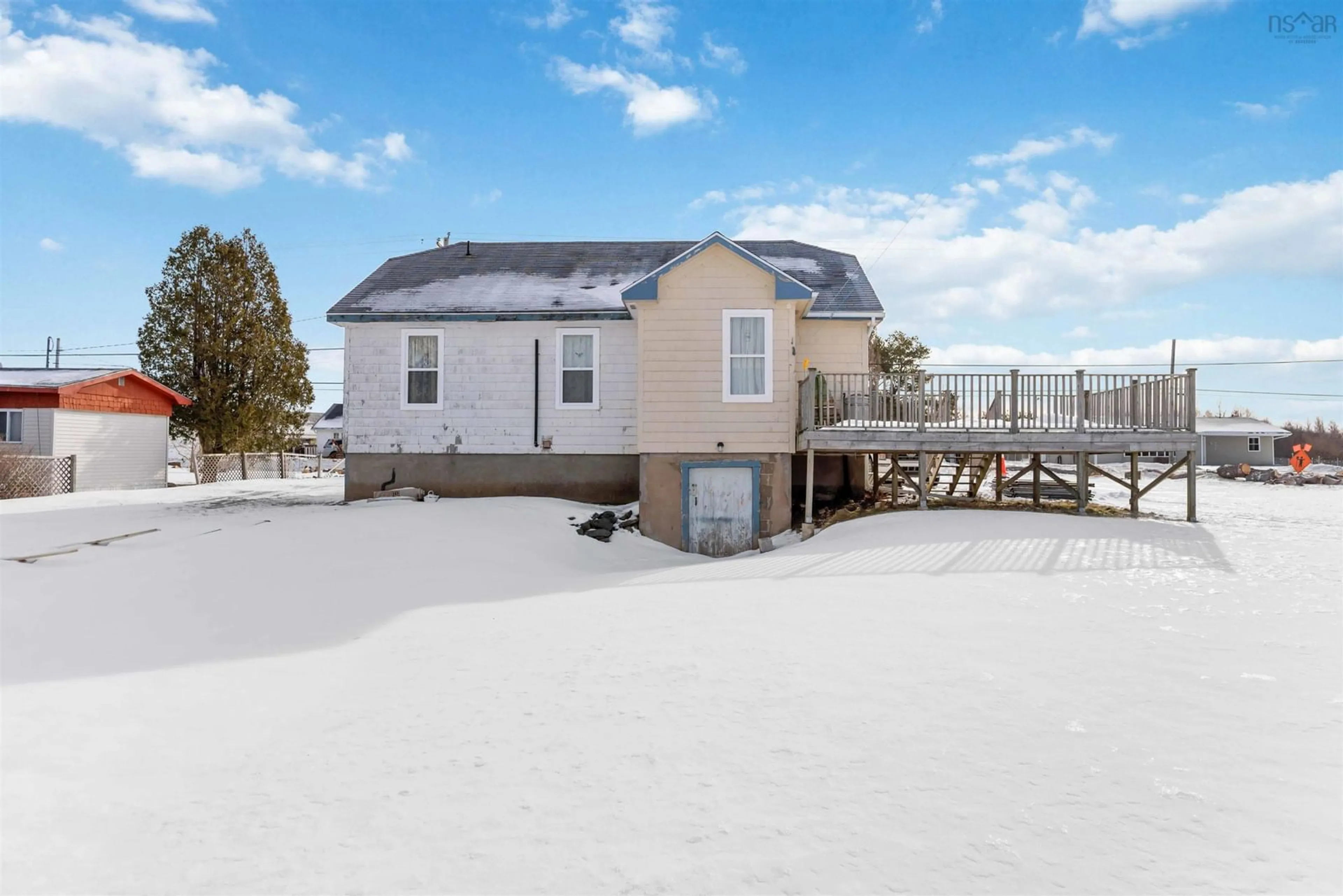 A pic from outside/outdoor area/front of a property/back of a property/a pic from drone, water/lake/river/ocean view for 201 Flat Iron Rd, Conway Nova Scotia B0V 1A0