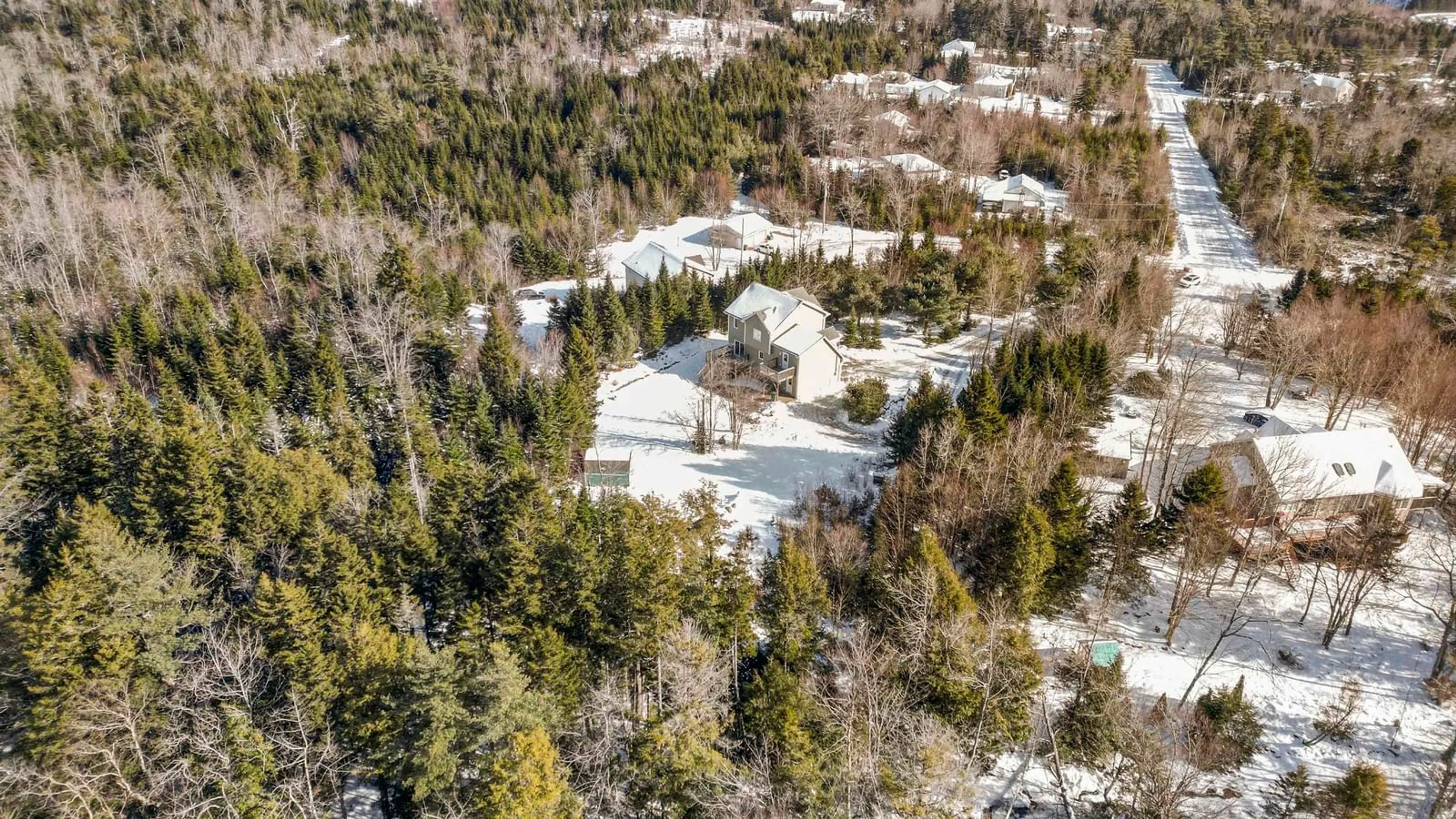 A pic from outside/outdoor area/front of a property/back of a property/a pic from drone, forest/trees view for 27 Tiffany Crt, East Preston Nova Scotia B2Z 1K3