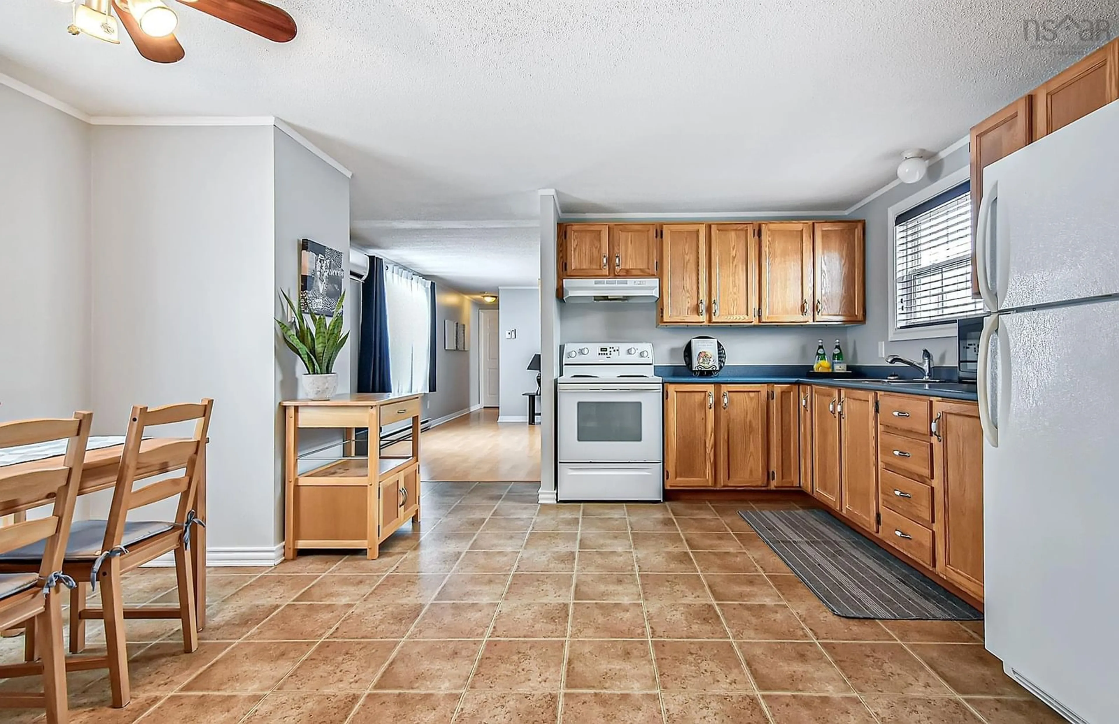 Open concept kitchen, ceramic/tile floor for 26 Bonnie Brae, Dartmouth Nova Scotia B2W 1E4