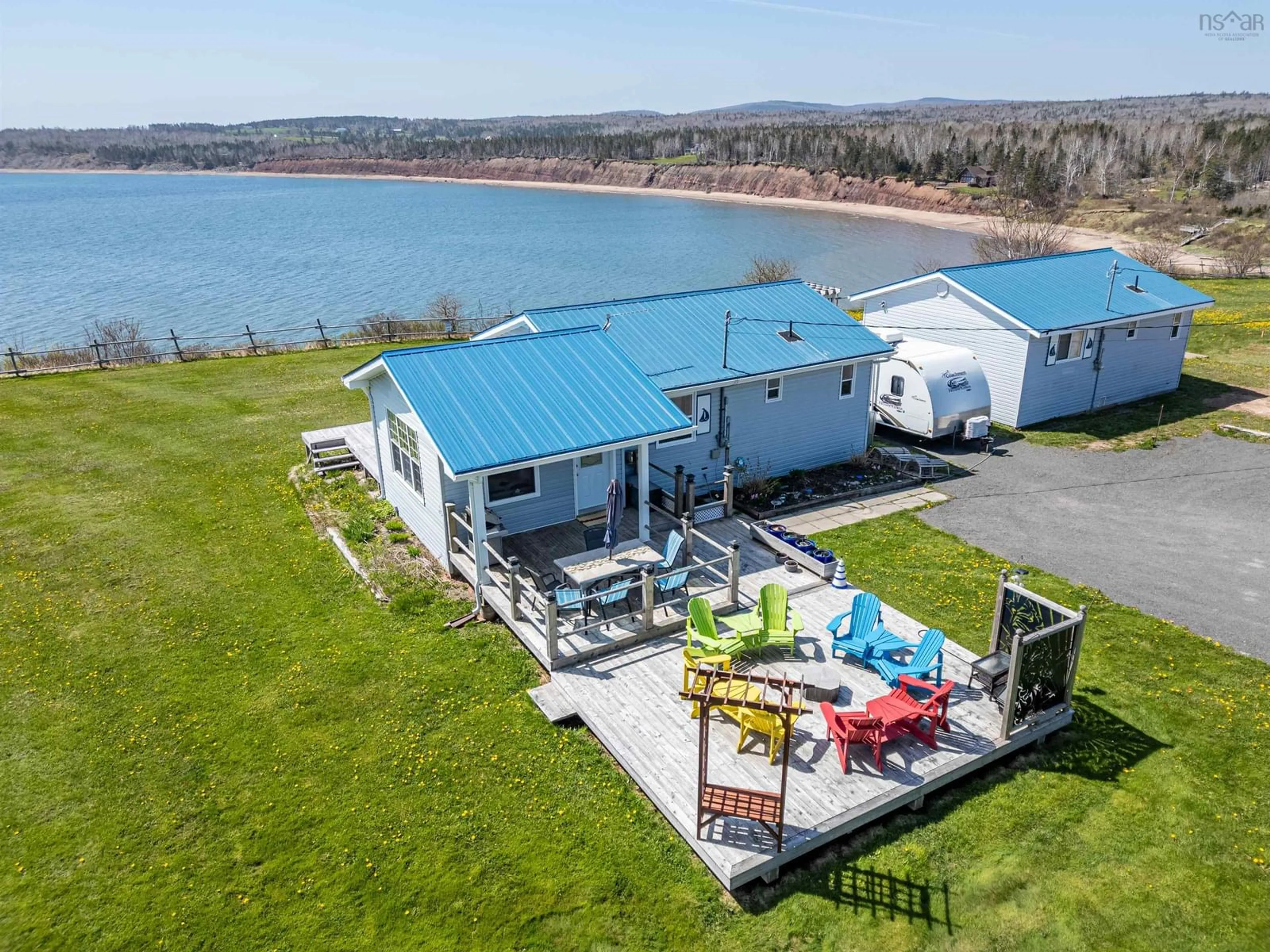 A pic from outside/outdoor area/front of a property/back of a property/a pic from drone, water/lake/river/ocean view for 284 Cribbon's Point Rd., Morristown Nova Scotia B2G 2L2