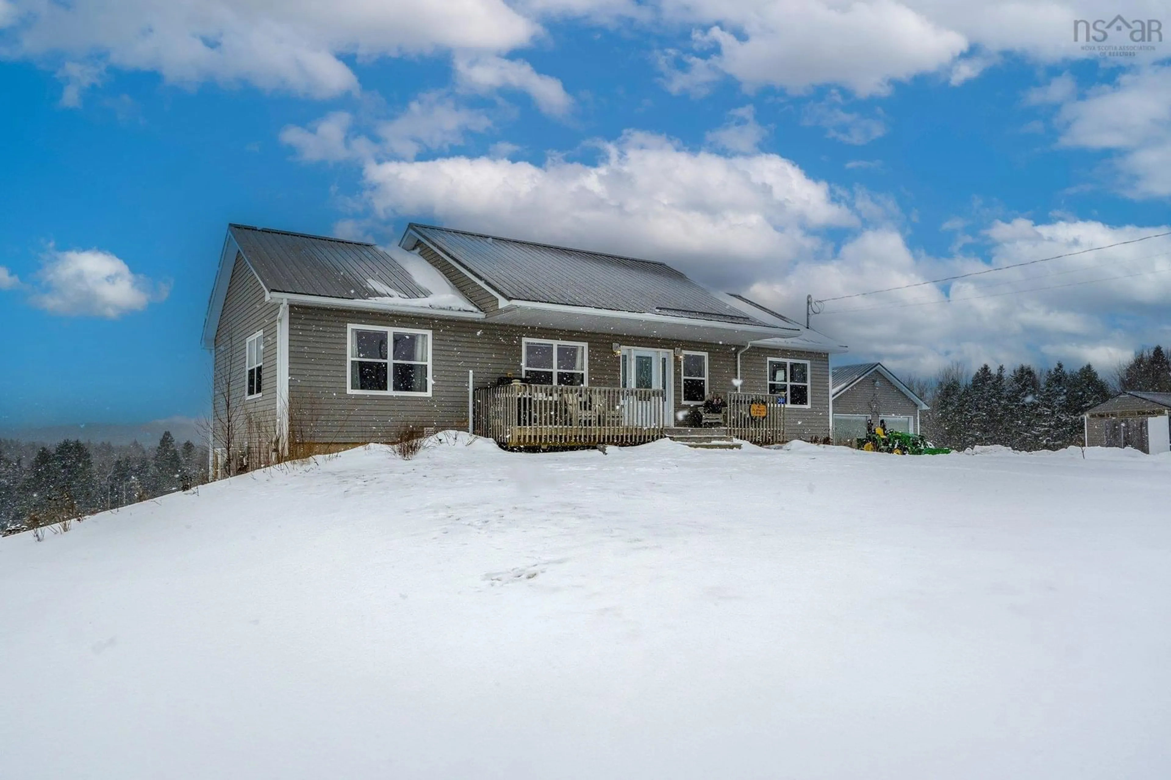 A pic from outside/outdoor area/front of a property/back of a property/a pic from drone, building for 301 Woodville Rd, Greenhill Nova Scotia B0N 2A0