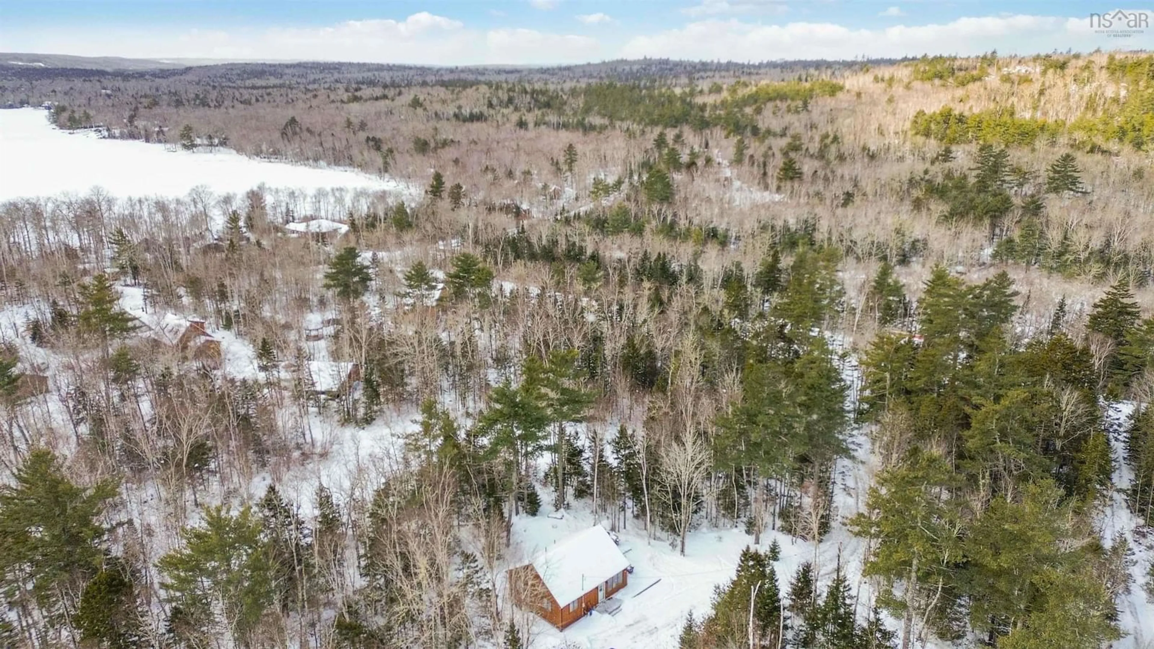 A pic from outside/outdoor area/front of a property/back of a property/a pic from drone, forest/trees view for 38 Five Island Brook Rd, Vaughan Nova Scotia B0N 2T0