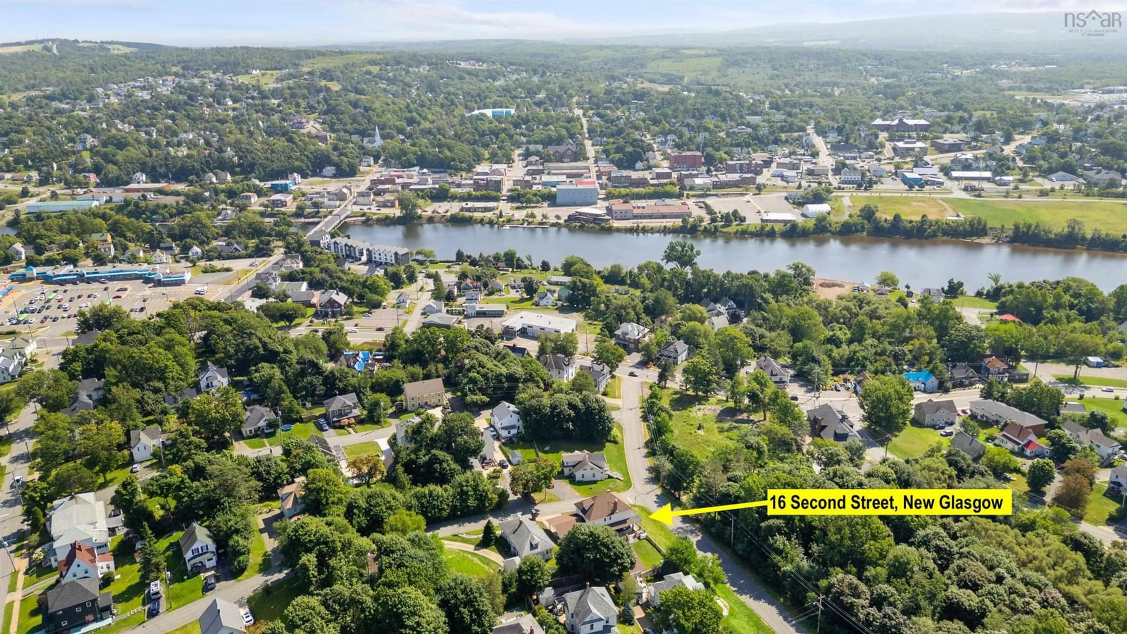 A pic from outside/outdoor area/front of a property/back of a property/a pic from drone, water/lake/river/ocean view for 16 Second St, New Glasgow Nova Scotia B2H 1E4