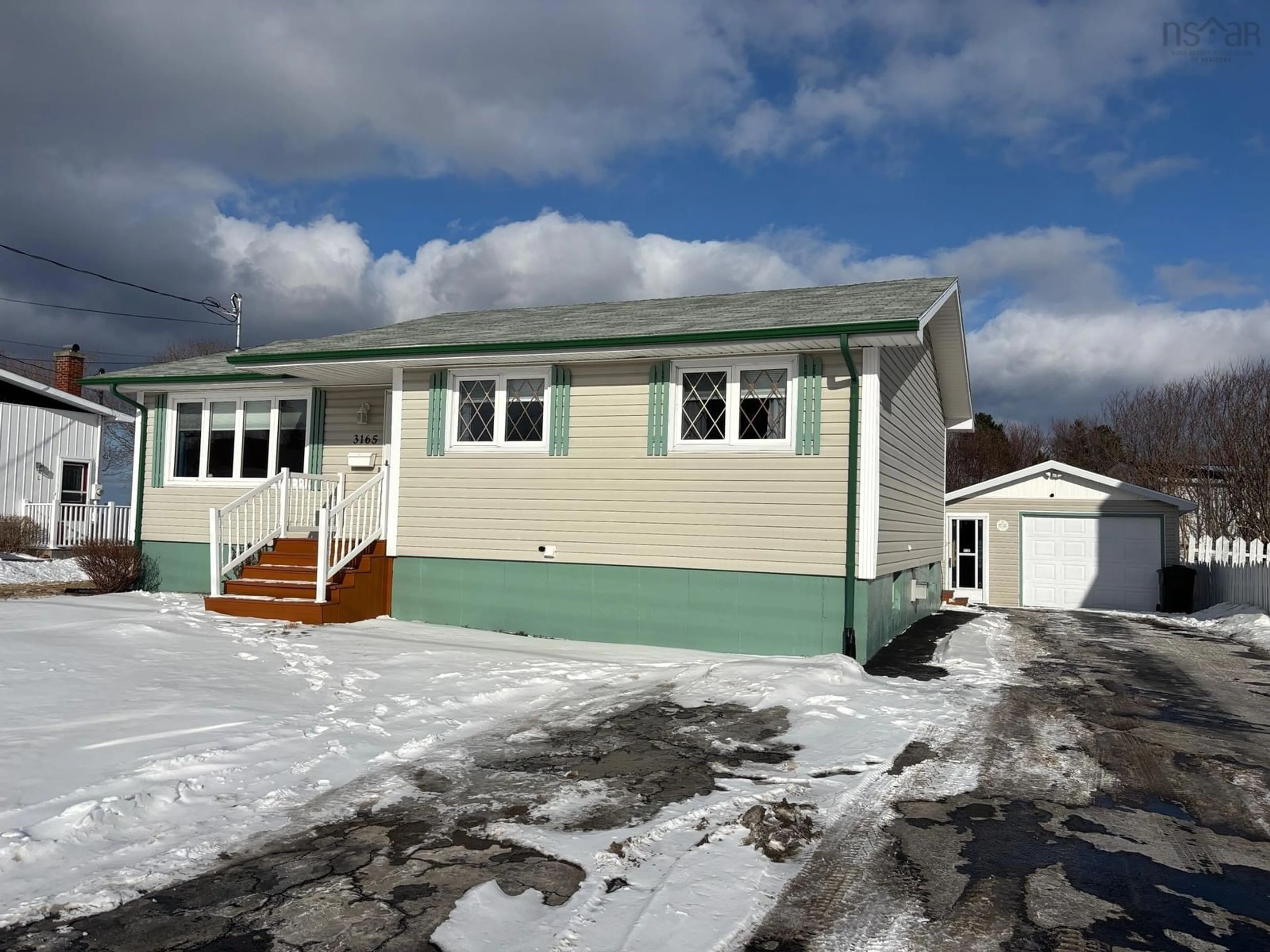 Home with vinyl exterior material, street for 3165 Sunset Ave, New Waterford Nova Scotia B1H 1L1