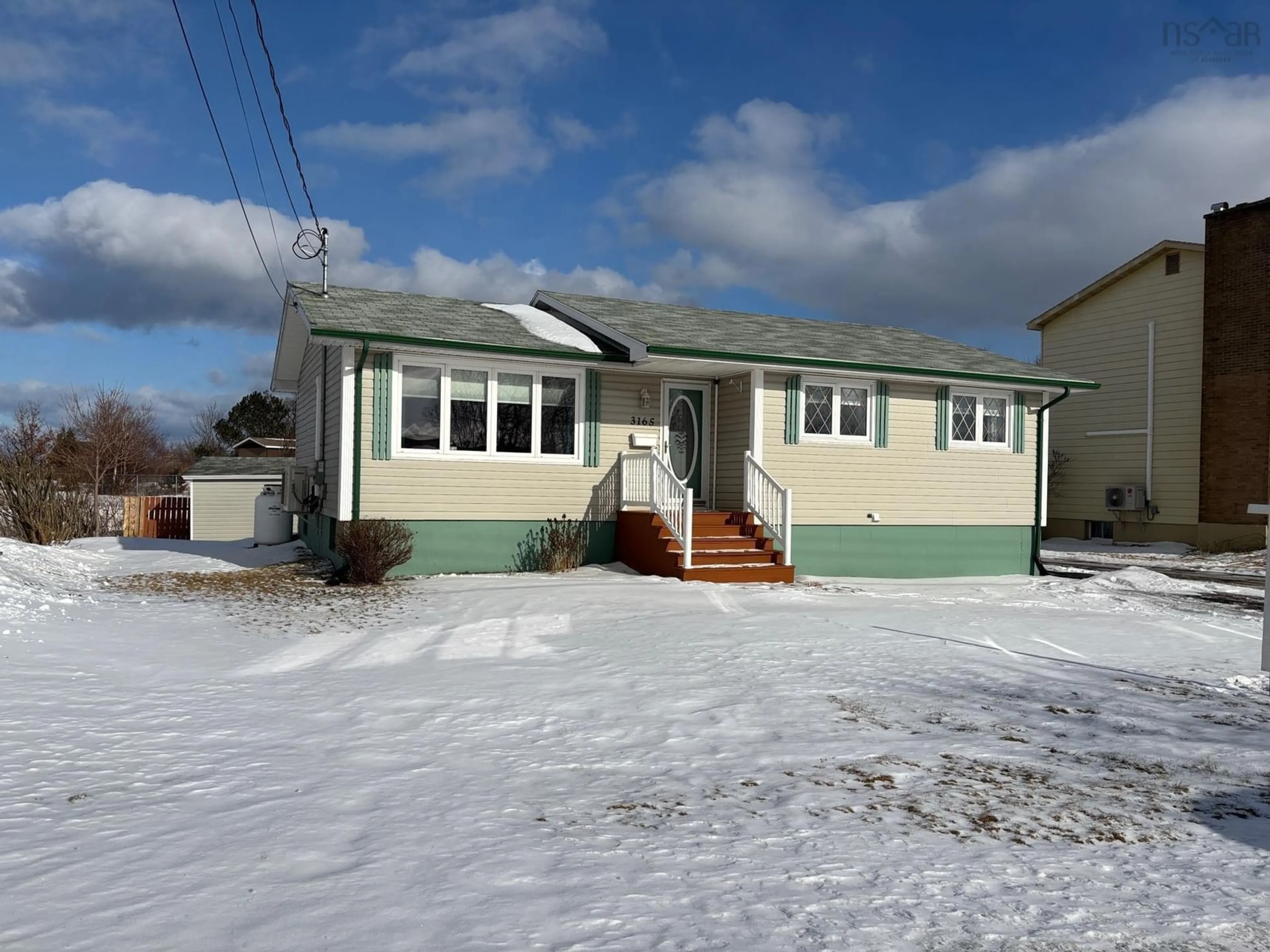 Home with vinyl exterior material, street for 3165 Sunset Ave, New Waterford Nova Scotia B1H 1L1