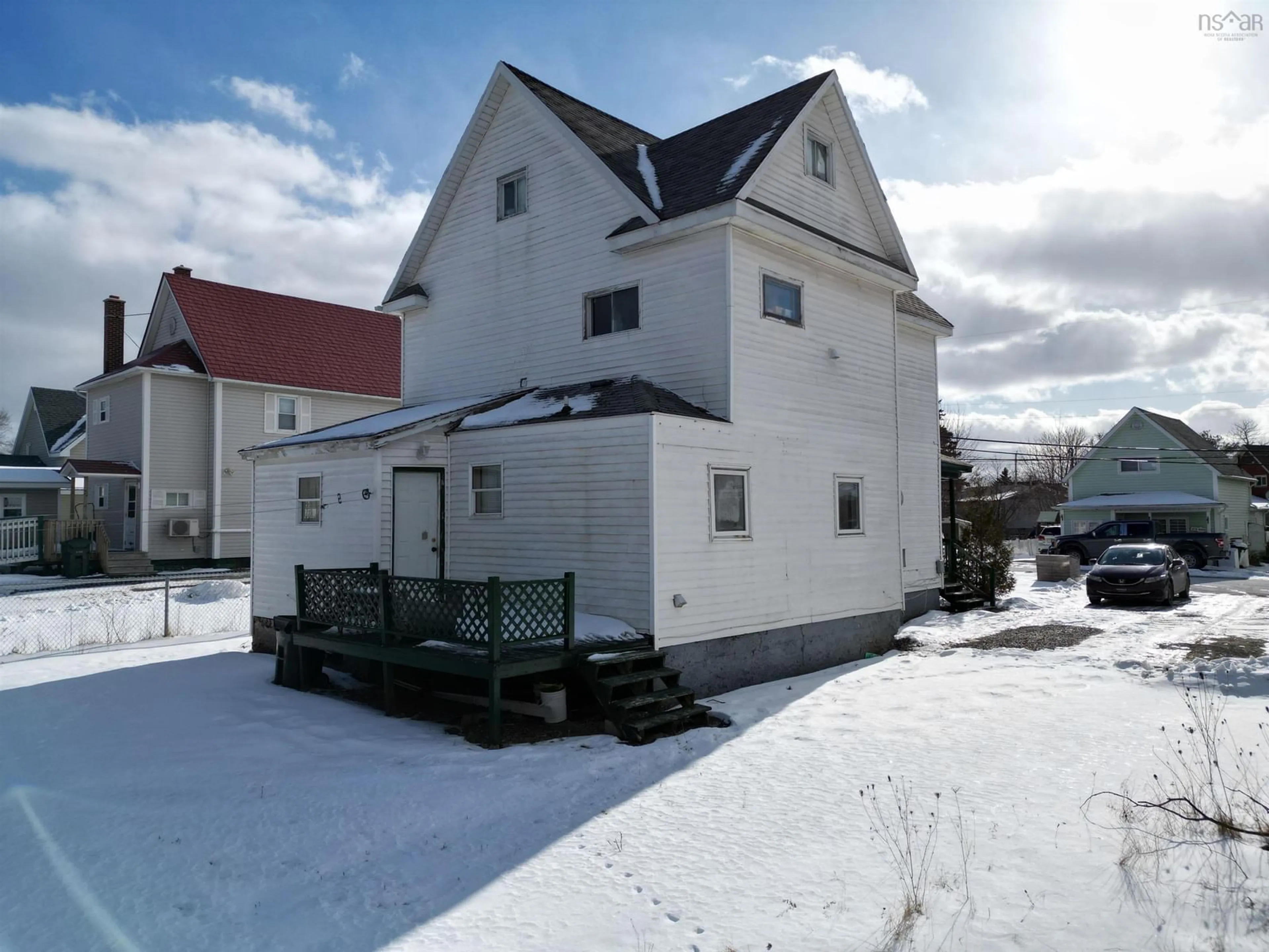 A pic from outside/outdoor area/front of a property/back of a property/a pic from drone, street for 5 Huron Avenue, Sydney Mines Nova Scotia B1V 2L8