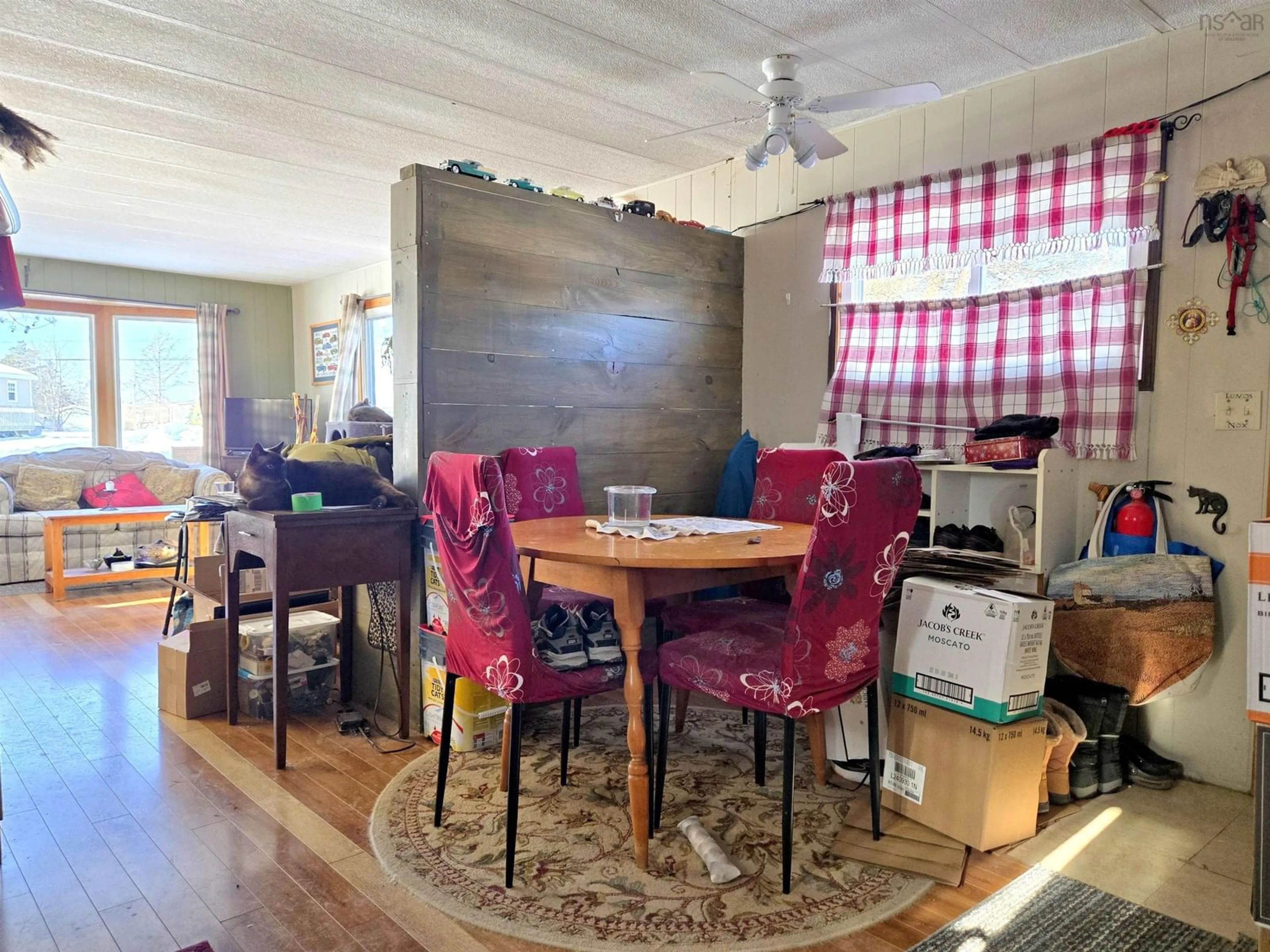 Dining room, wood/laminate floor for 15 Lorne Cres, Amherst Nova Scotia B4H 4B7