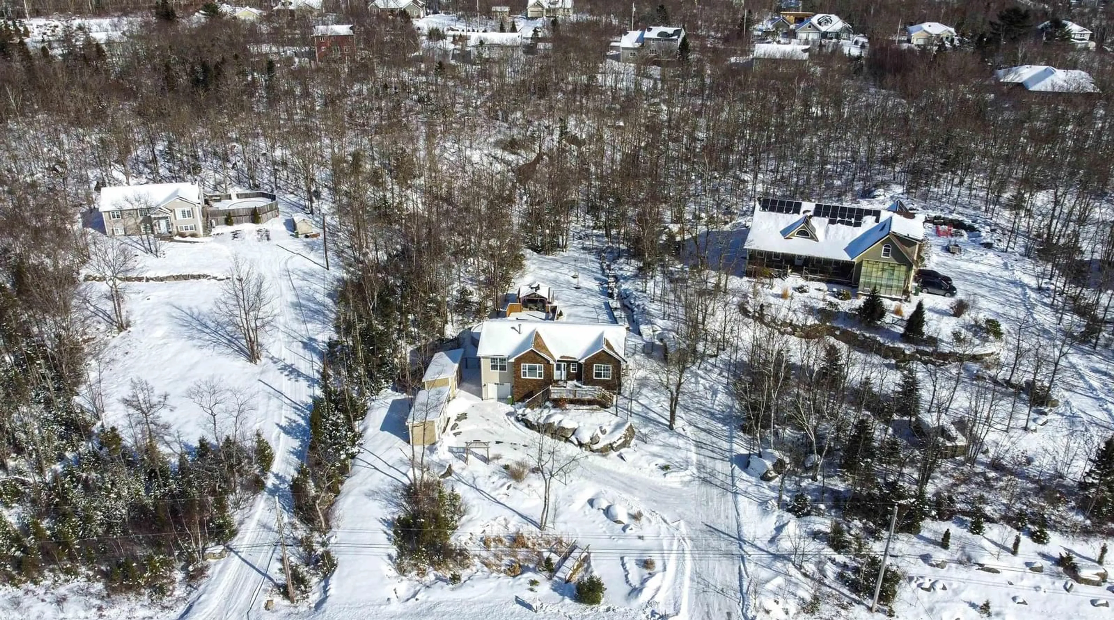 A pic from outside/outdoor area/front of a property/back of a property/a pic from drone, street for 494 Birch Bear Run, Lewis Lake Nova Scotia B3Z 4B8