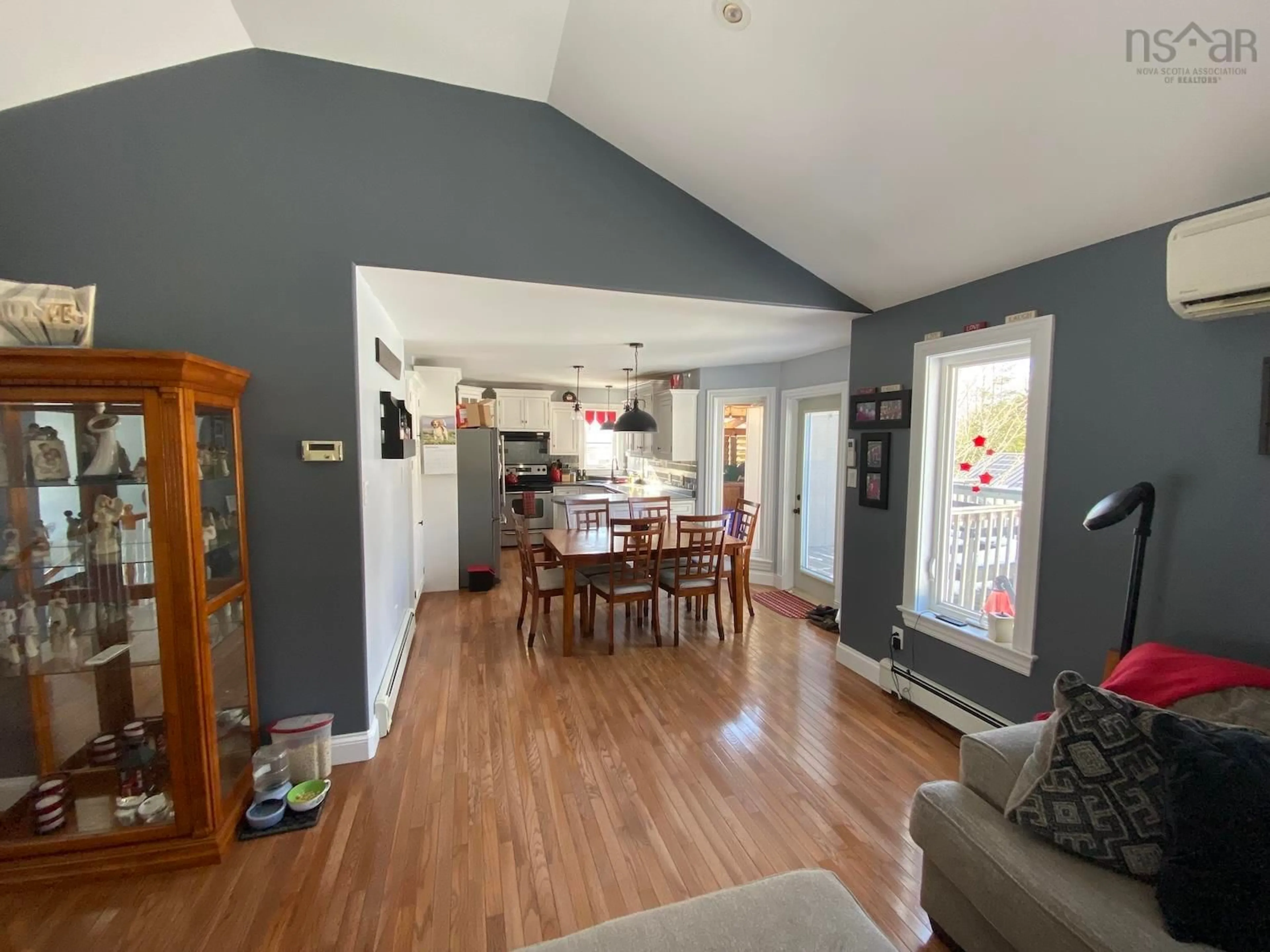 Open concept kitchen, wood/laminate floor for 81 Sandy Pl, Valley Nova Scotia B6L 4G4