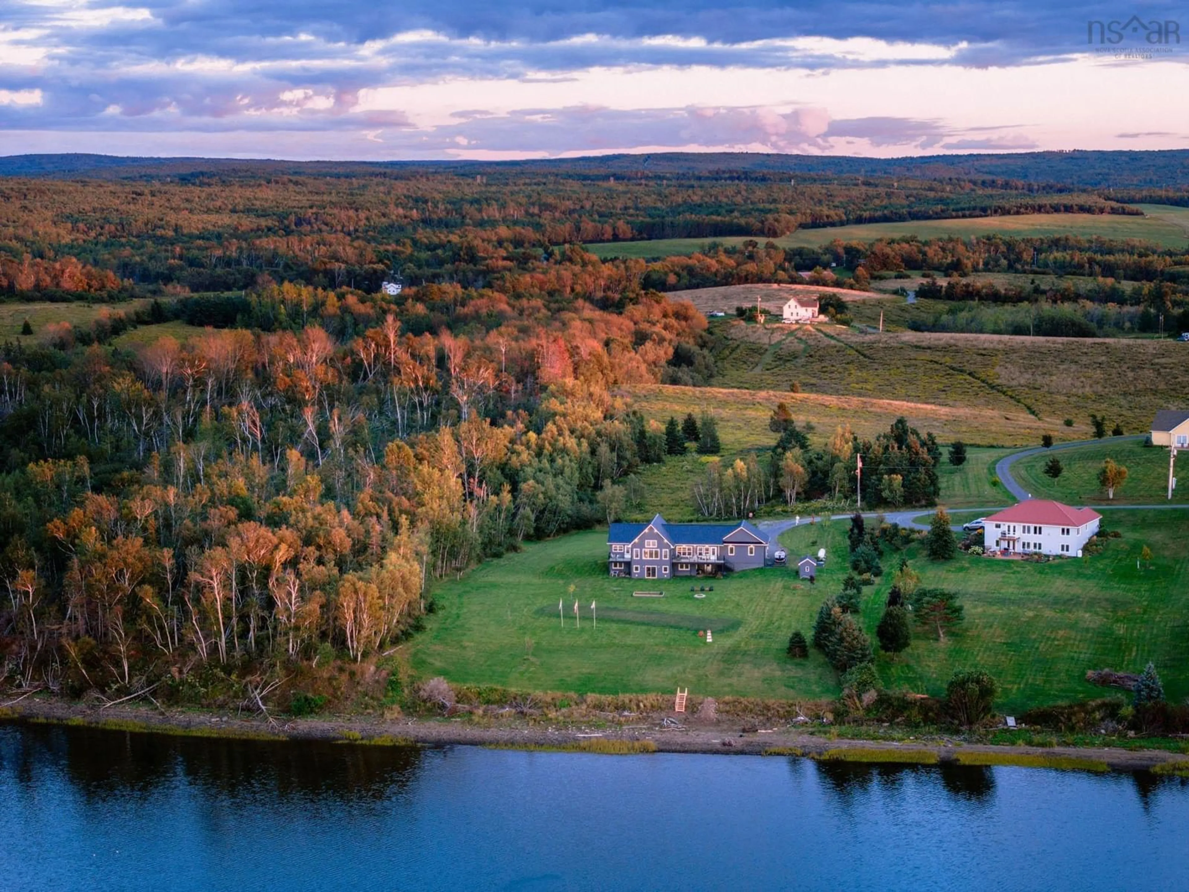 A pic from outside/outdoor area/front of a property/back of a property/a pic from drone, water/lake/river/ocean view for 419 Robertsons Rd, Egerton Nova Scotia B0K 1G0