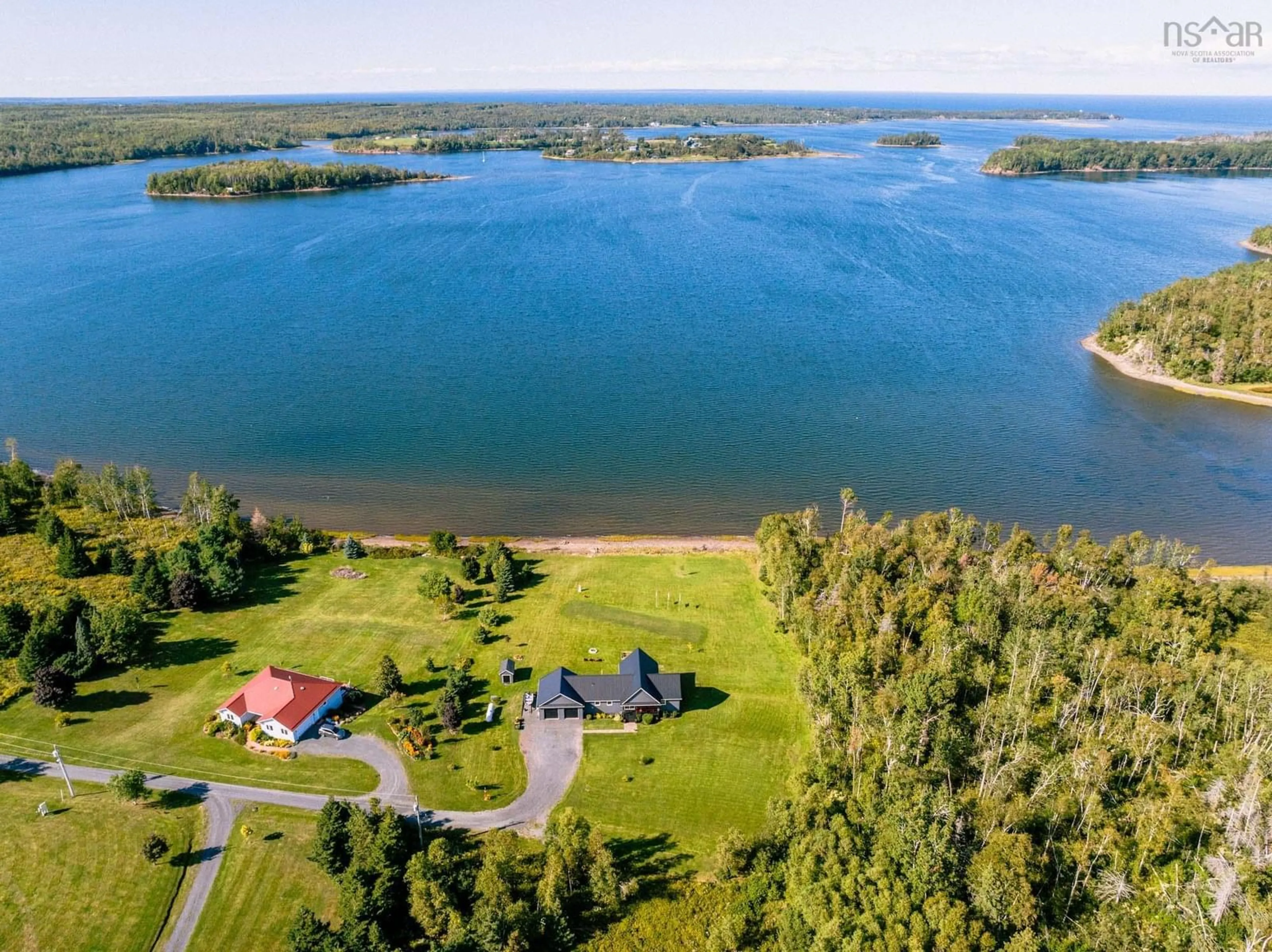 A pic from outside/outdoor area/front of a property/back of a property/a pic from drone, water/lake/river/ocean view for 419 Robertsons Rd, Egerton Nova Scotia B0K 1G0