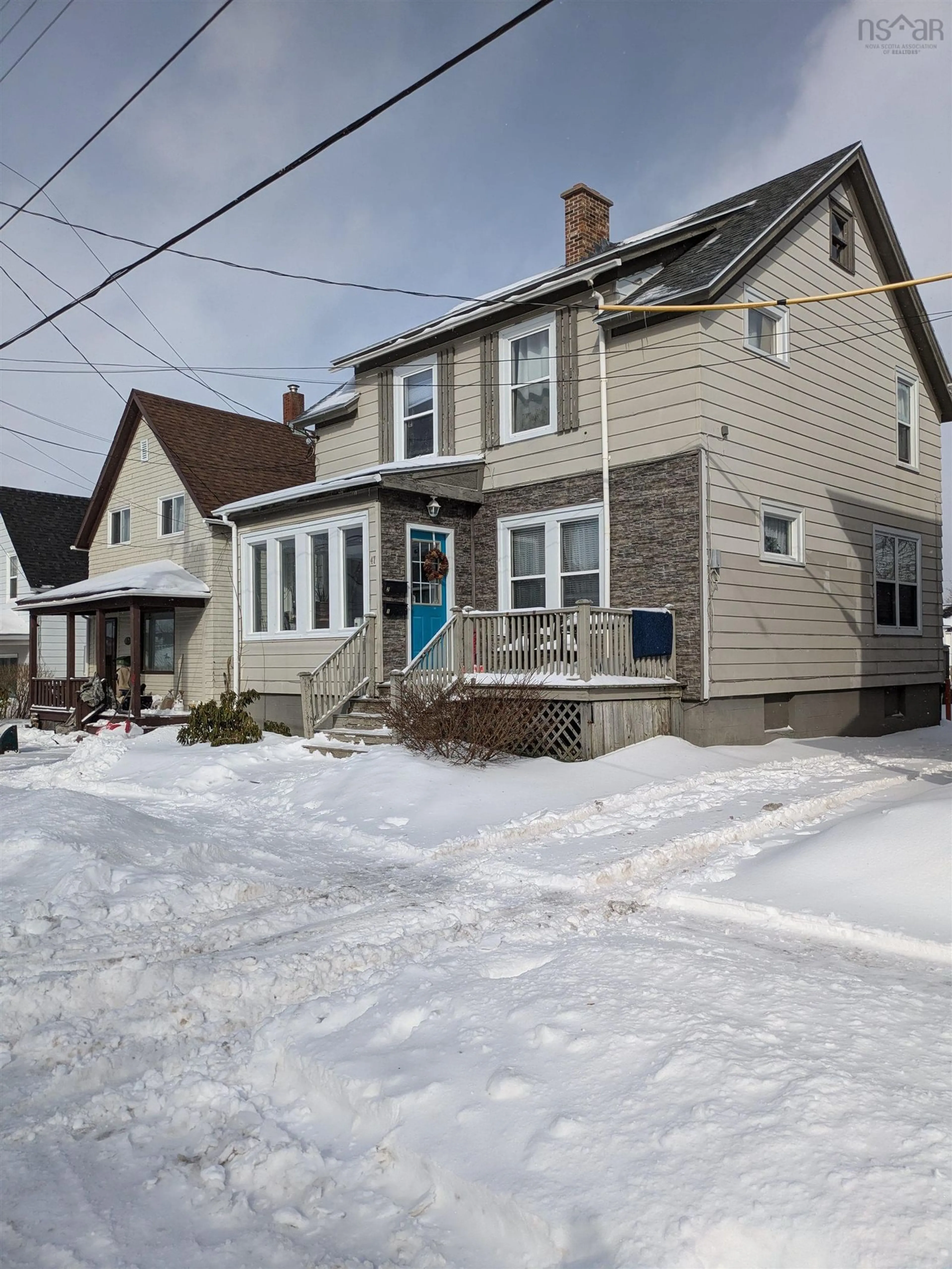 Home with vinyl exterior material, street for 47 Gritton Ave, Sydney Nova Scotia B1P 2Y1