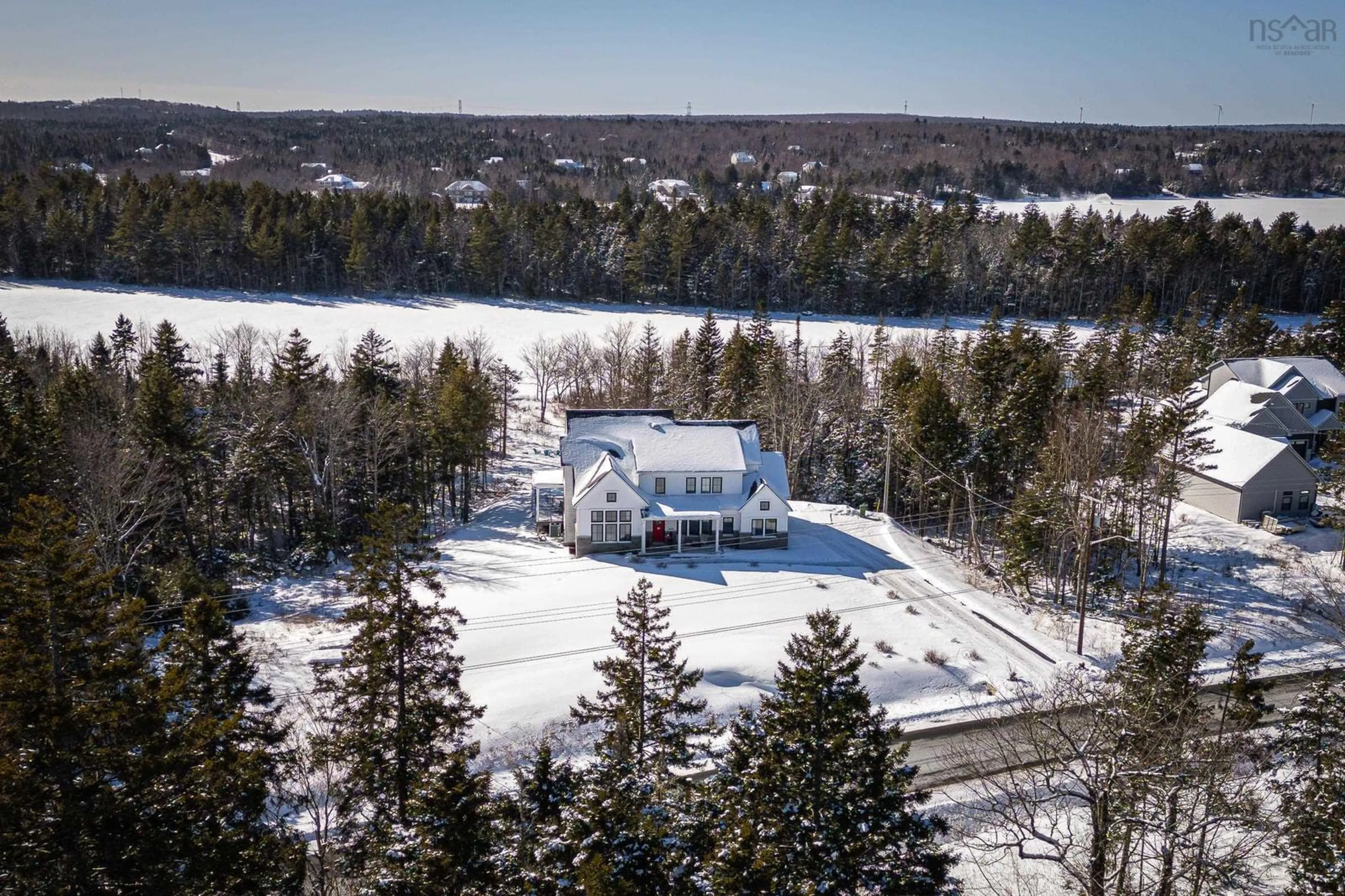 A pic from outside/outdoor area/front of a property/back of a property/a pic from drone, water/lake/river/ocean view for 546 Mccabe Lake Dr, Middle Sackville Nova Scotia B4E 0N6