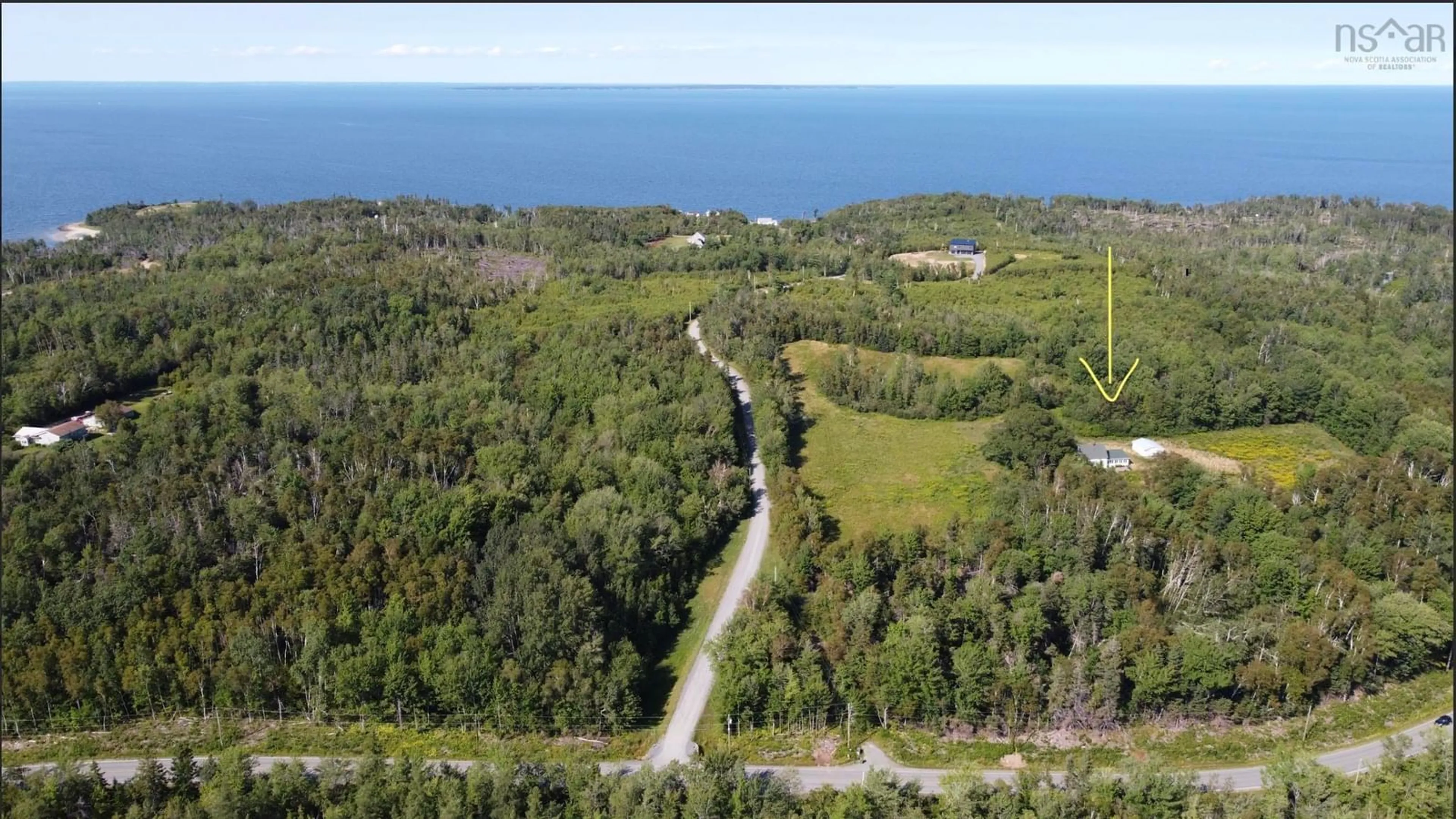 A pic from outside/outdoor area/front of a property/back of a property/a pic from drone, water/lake/river/ocean view for 7035 Pictou Landing Rd, Chance Harbour Nova Scotia B0K 1X0