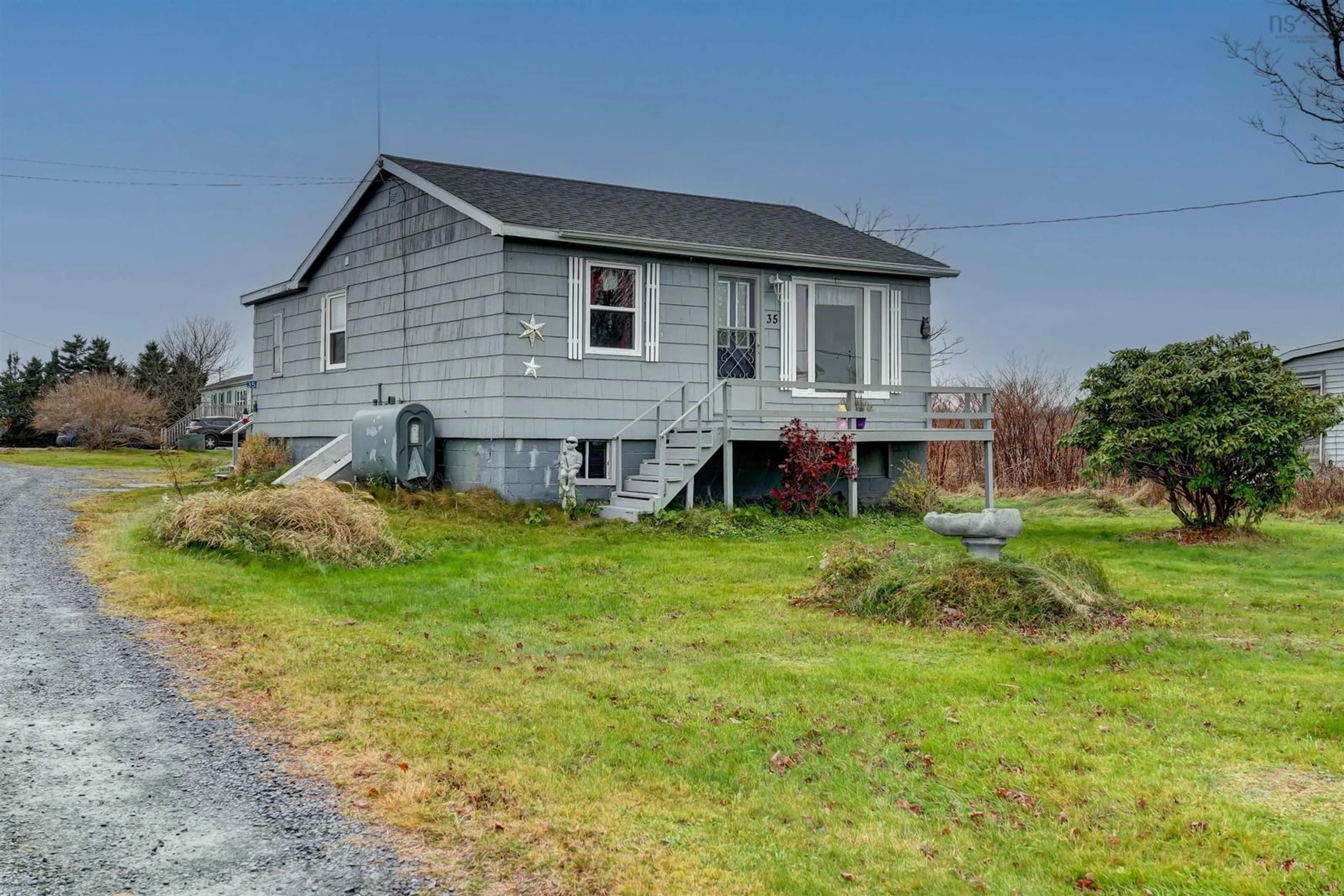 Home with vinyl exterior material, street for 35 Pettipas Rd, Terence Bay Nova Scotia B3T 1Y4