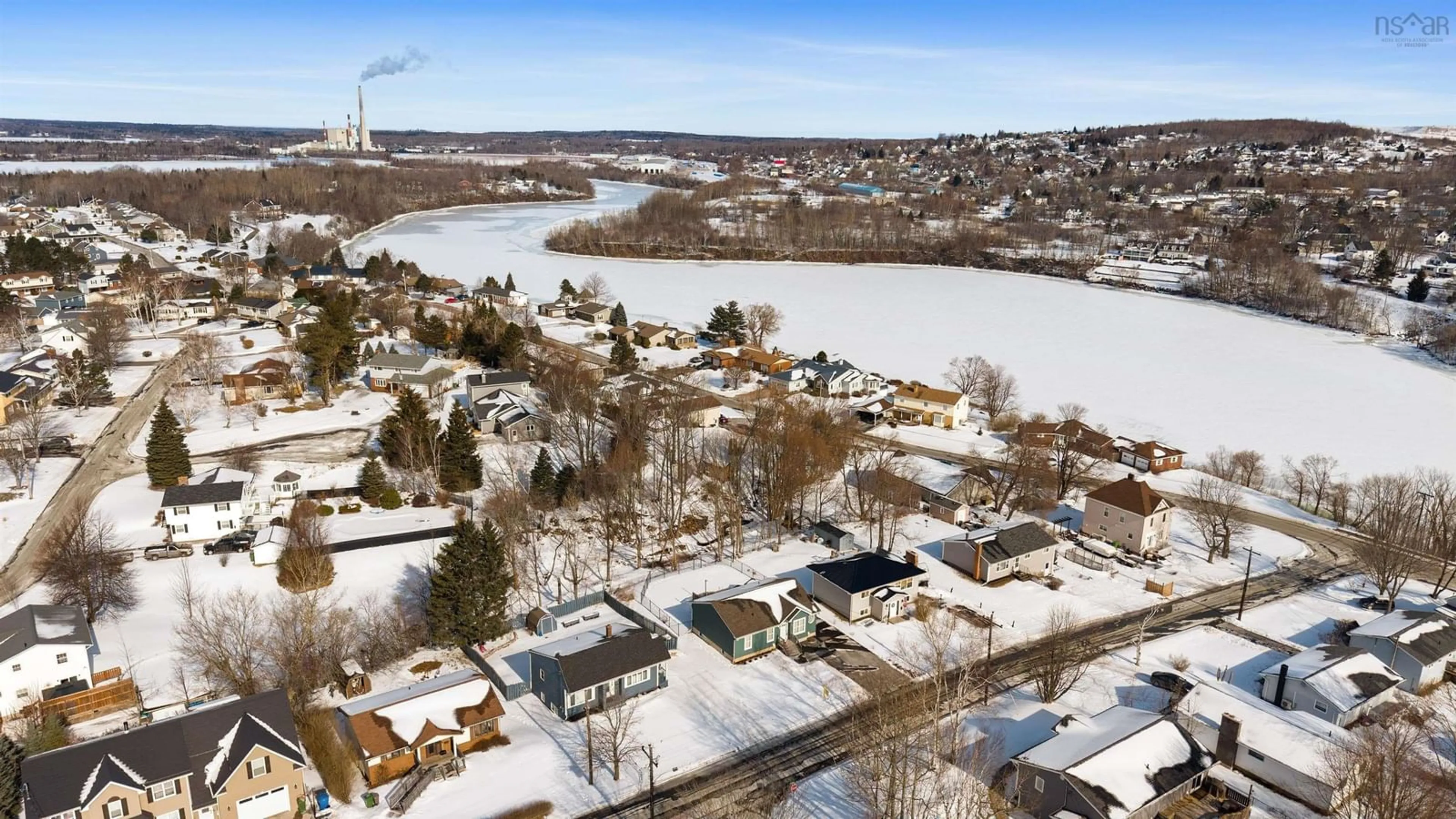 A pic from outside/outdoor area/front of a property/back of a property/a pic from drone, water/lake/river/ocean view for 47 Cameron Ave, New Glasgow Nova Scotia B2H 1S6