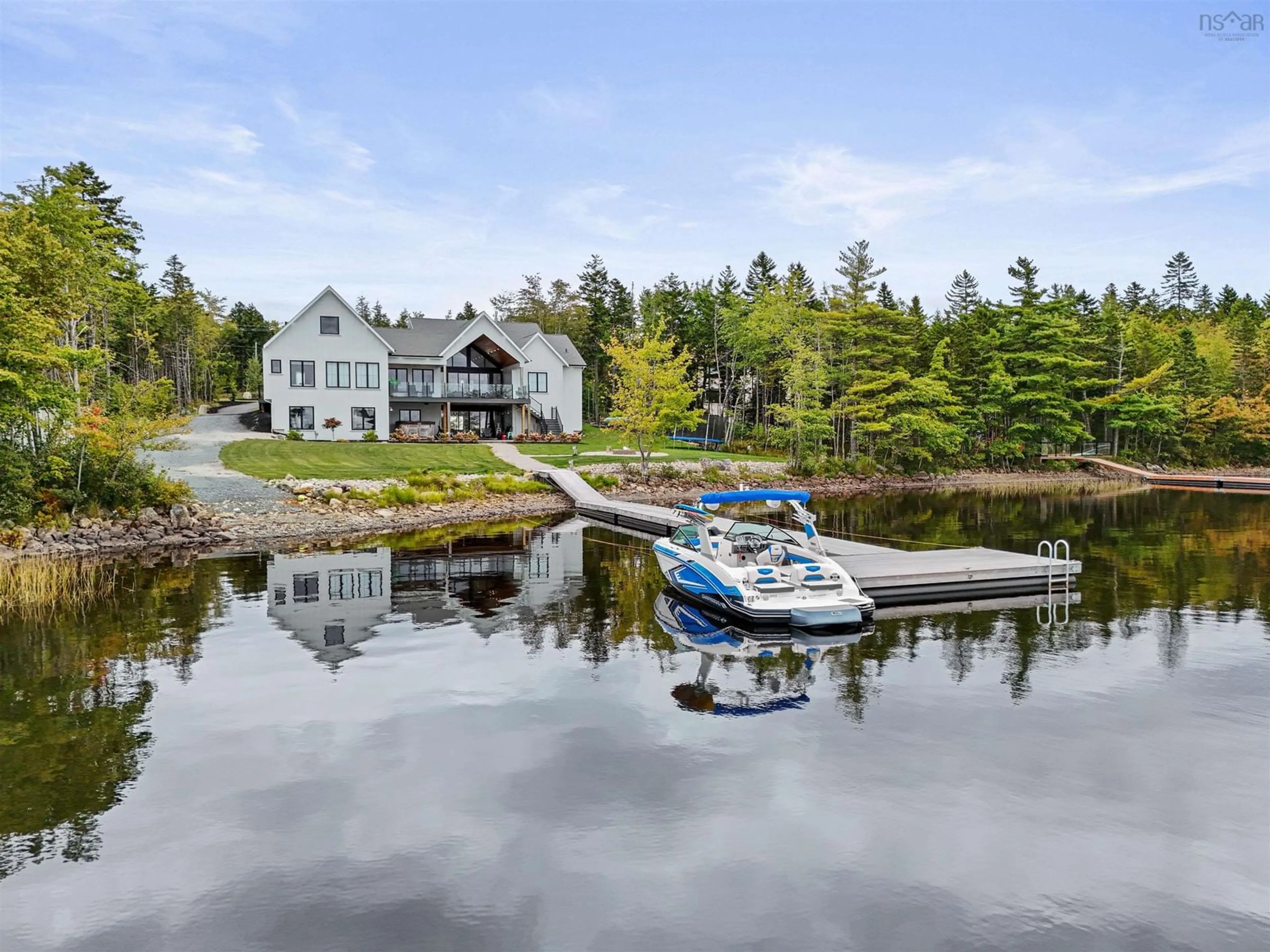 A pic from outside/outdoor area/front of a property/back of a property/a pic from drone, water/lake/river/ocean view for 480 Mccabe Lake Dr, Middle Sackville Nova Scotia B4E 0N6