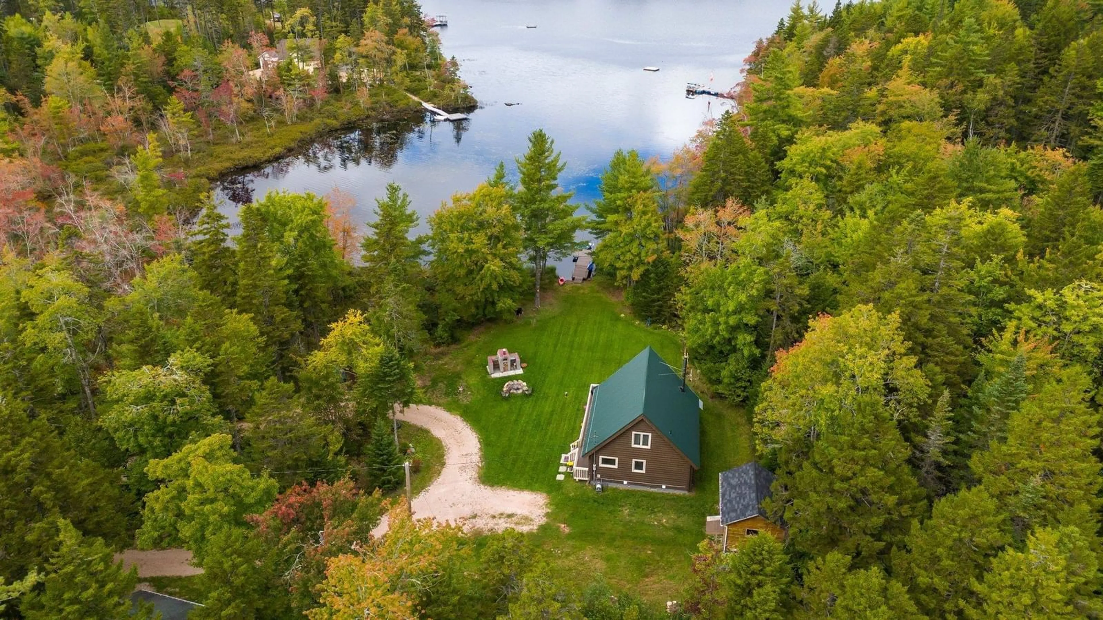 A pic from outside/outdoor area/front of a property/back of a property/a pic from drone, water/lake/river/ocean view for 110 Easy St, East Dalhousie Nova Scotia B0R 1H0