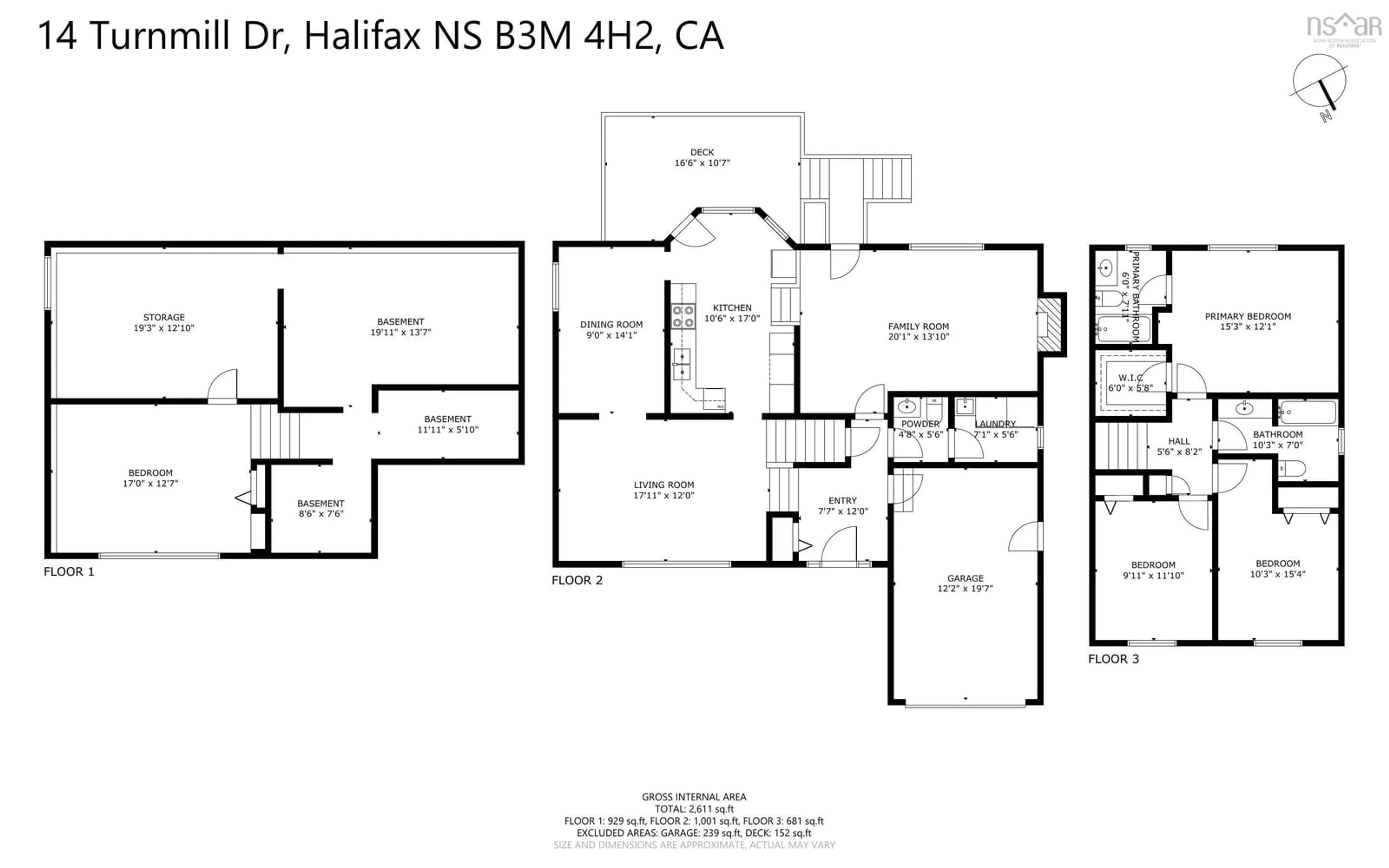 Floor plan for 14 Turnmill Dr, Halifax Regional Municipality Nova Scotia B3M 4H2