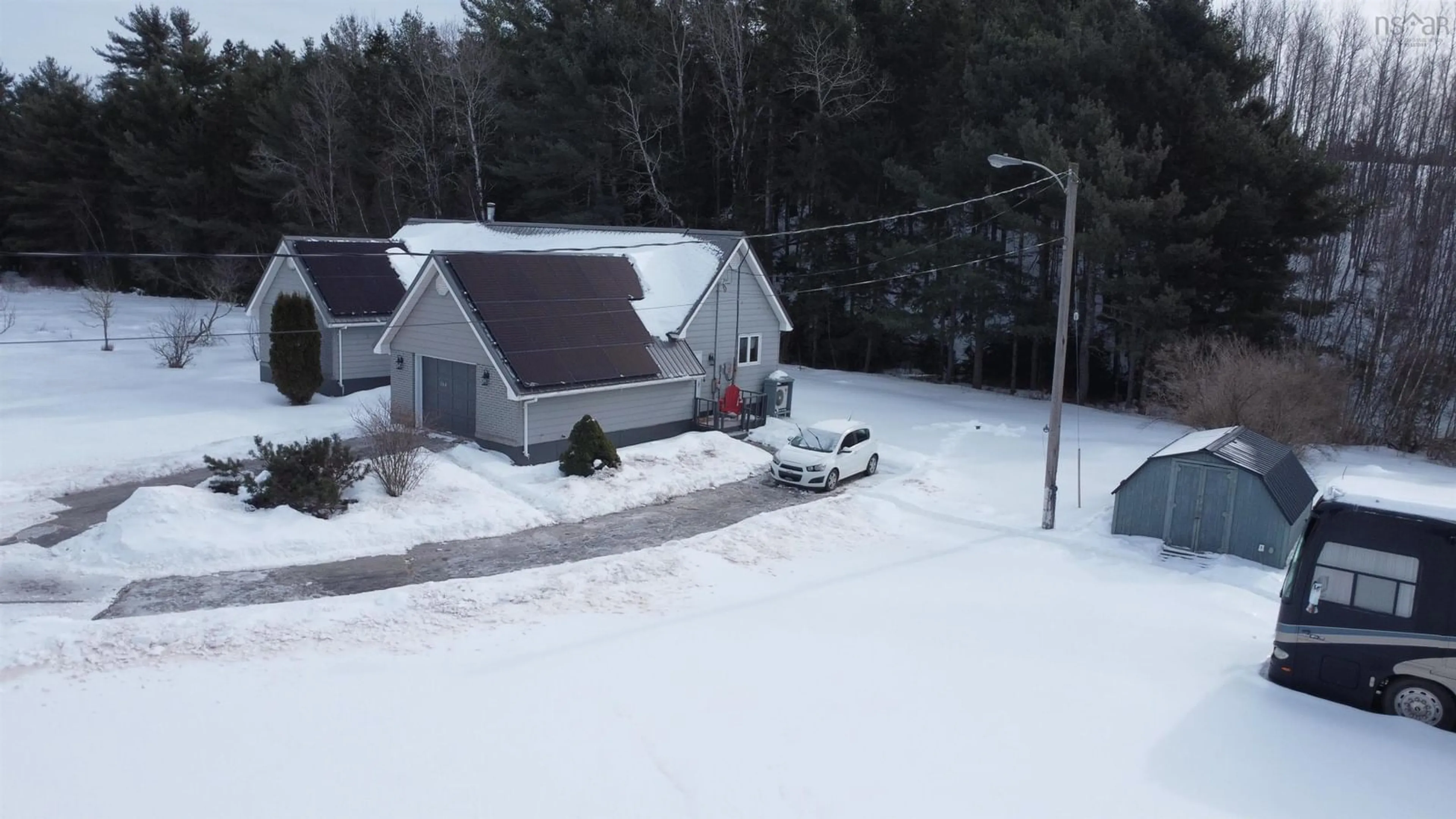 A pic from outside/outdoor area/front of a property/back of a property/a pic from drone, street for 244 Atkinson Rd, Southampton Nova Scotia B0M 1W0