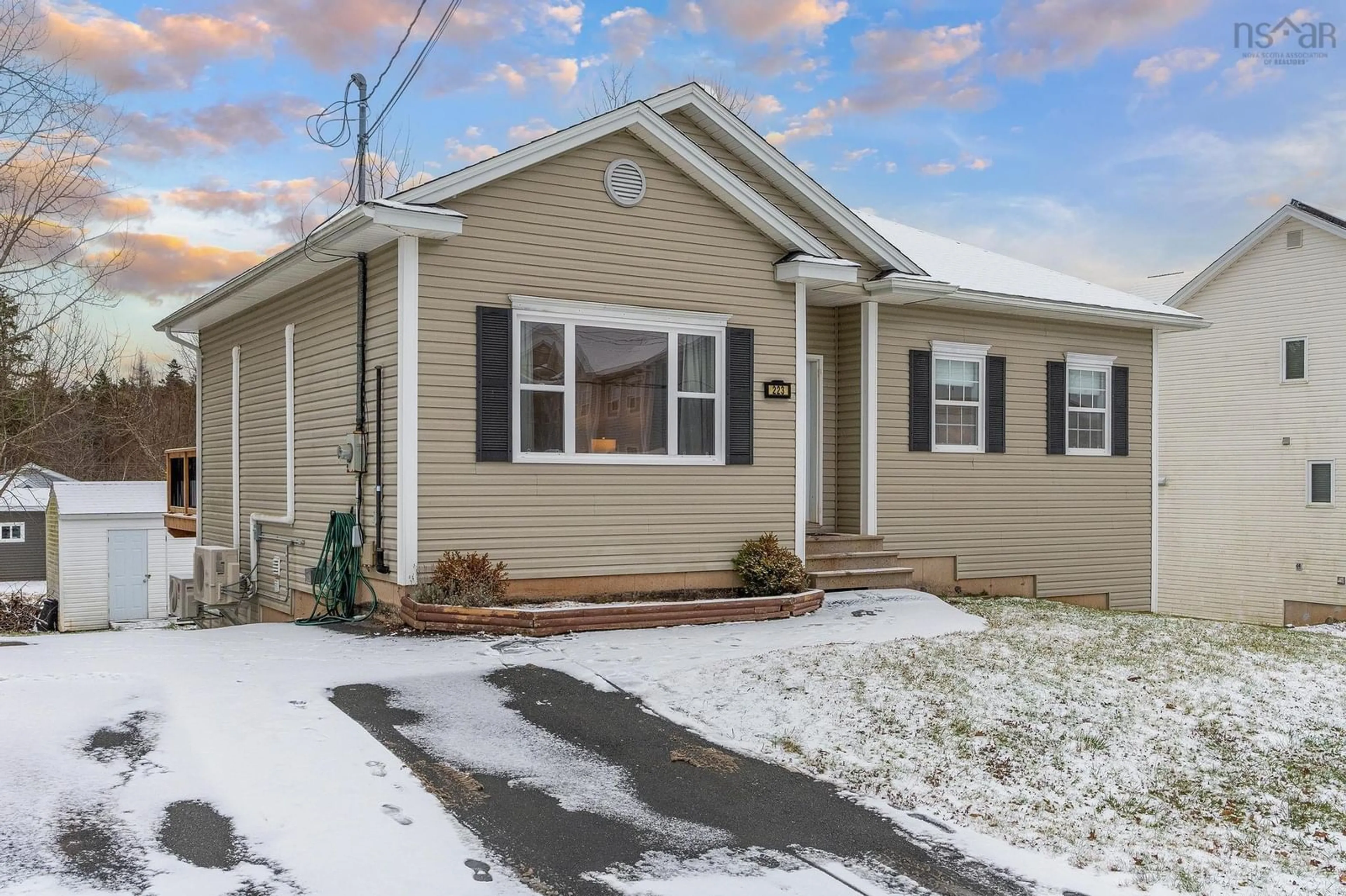 Home with vinyl exterior material, street for 223 Rossing Dr, Middle Sackville Nova Scotia B4E 3N4