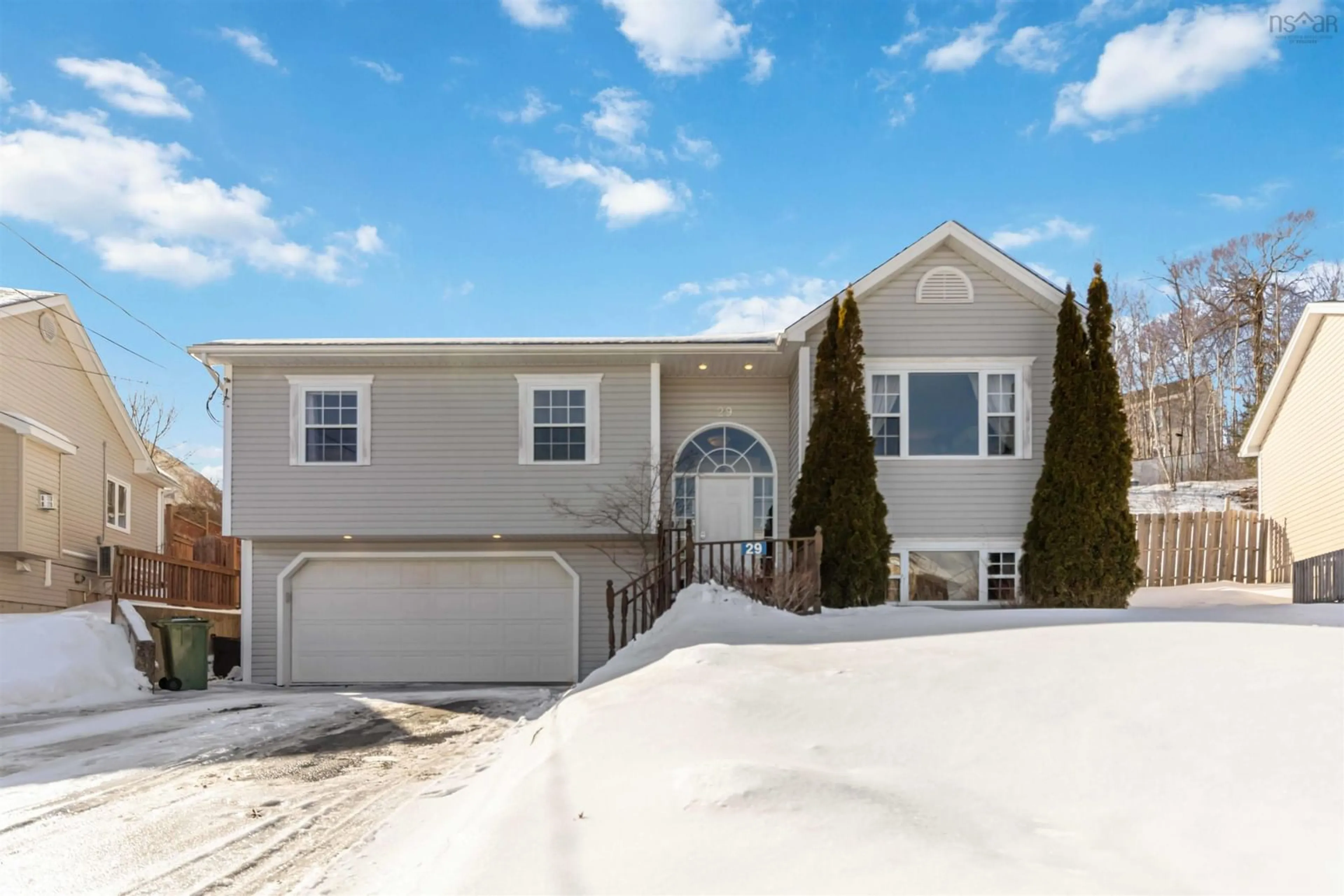 Home with vinyl exterior material, street for 29 Sawmill Cres, Middle Sackville Nova Scotia B4E 3M7