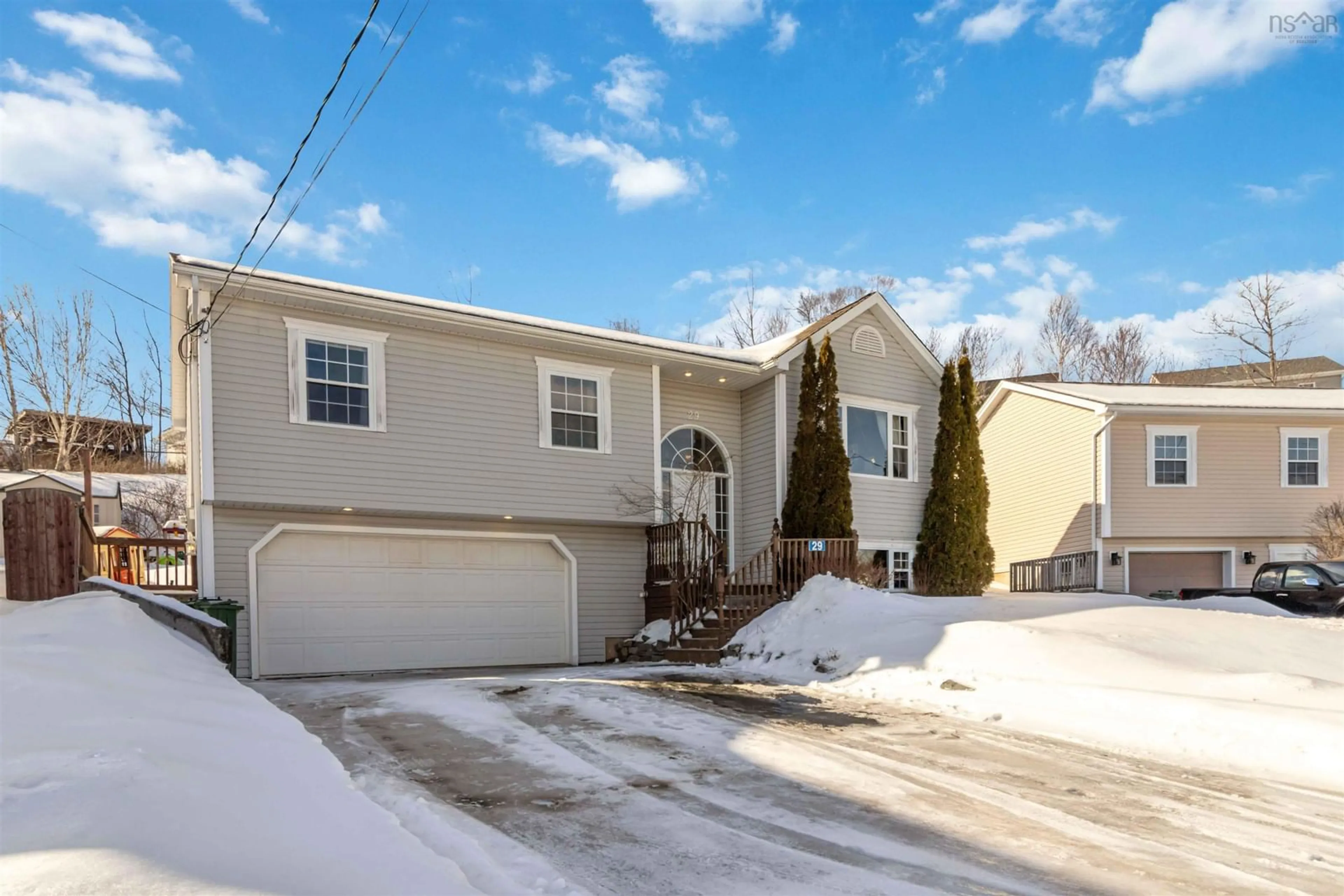 Home with vinyl exterior material, street for 29 Sawmill Cres, Middle Sackville Nova Scotia B4E 3M7