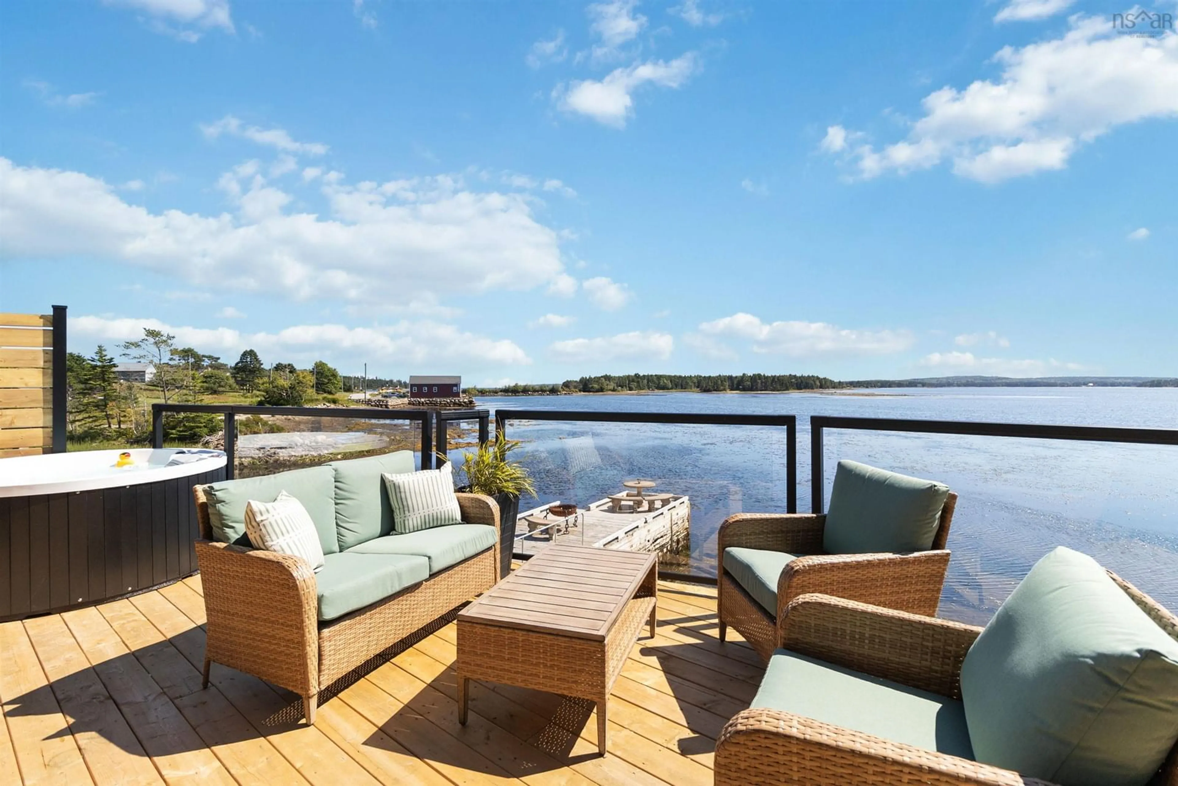 Patio, water/lake/river/ocean view for 693 Masons Beach Rd #4, First South Nova Scotia B0J 2C0