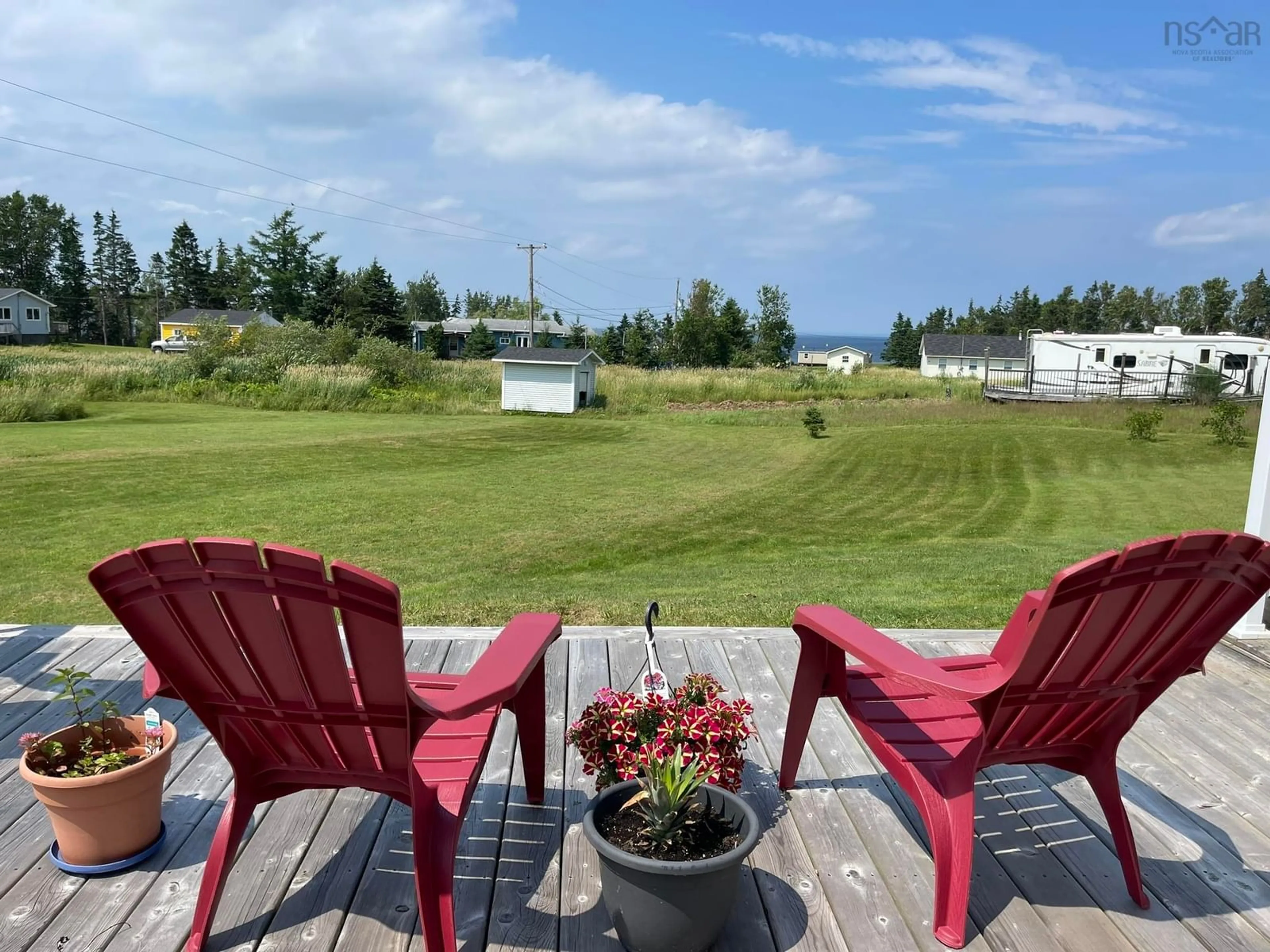 Patio, water/lake/river/ocean view for 39 Heron Dr, Caribou River Nova Scotia B0K 1H0