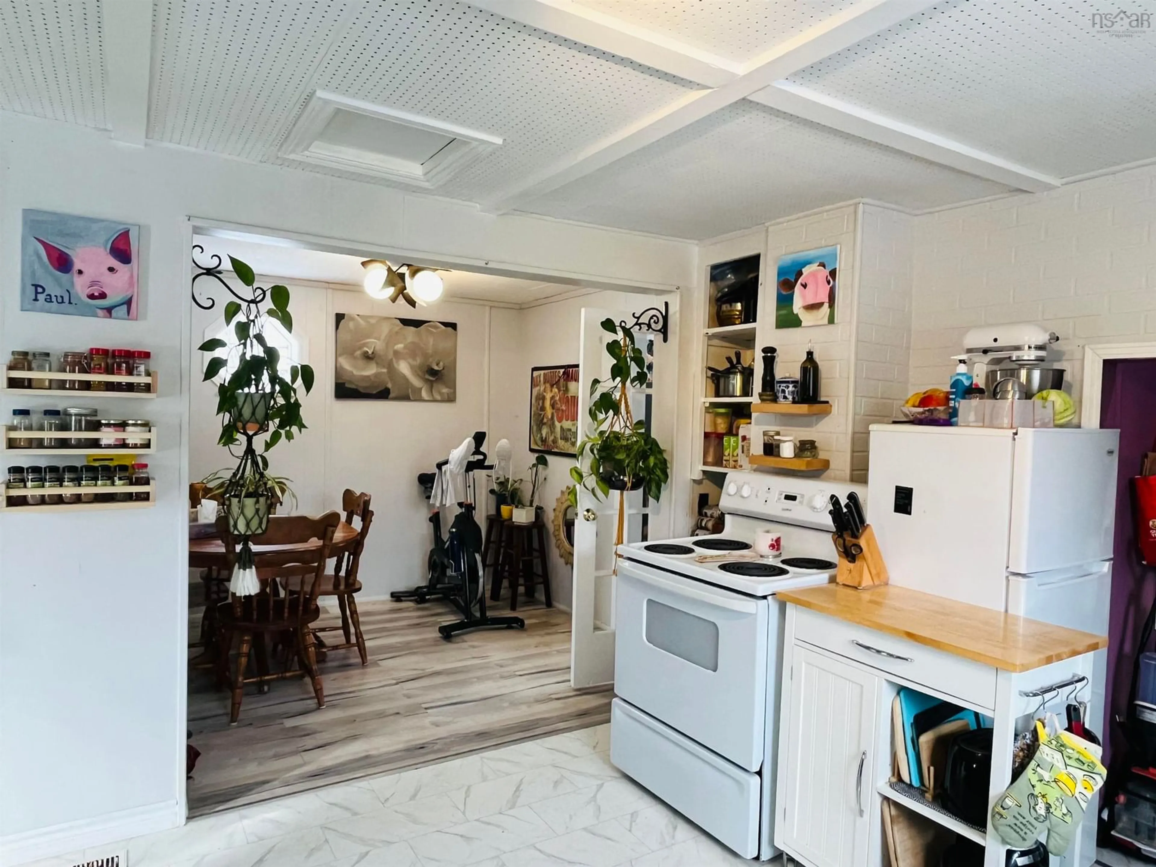 Open concept kitchen, ceramic/tile floor for 1716 Sandy Point Rd, Sandy Point Nova Scotia B0T 1W0