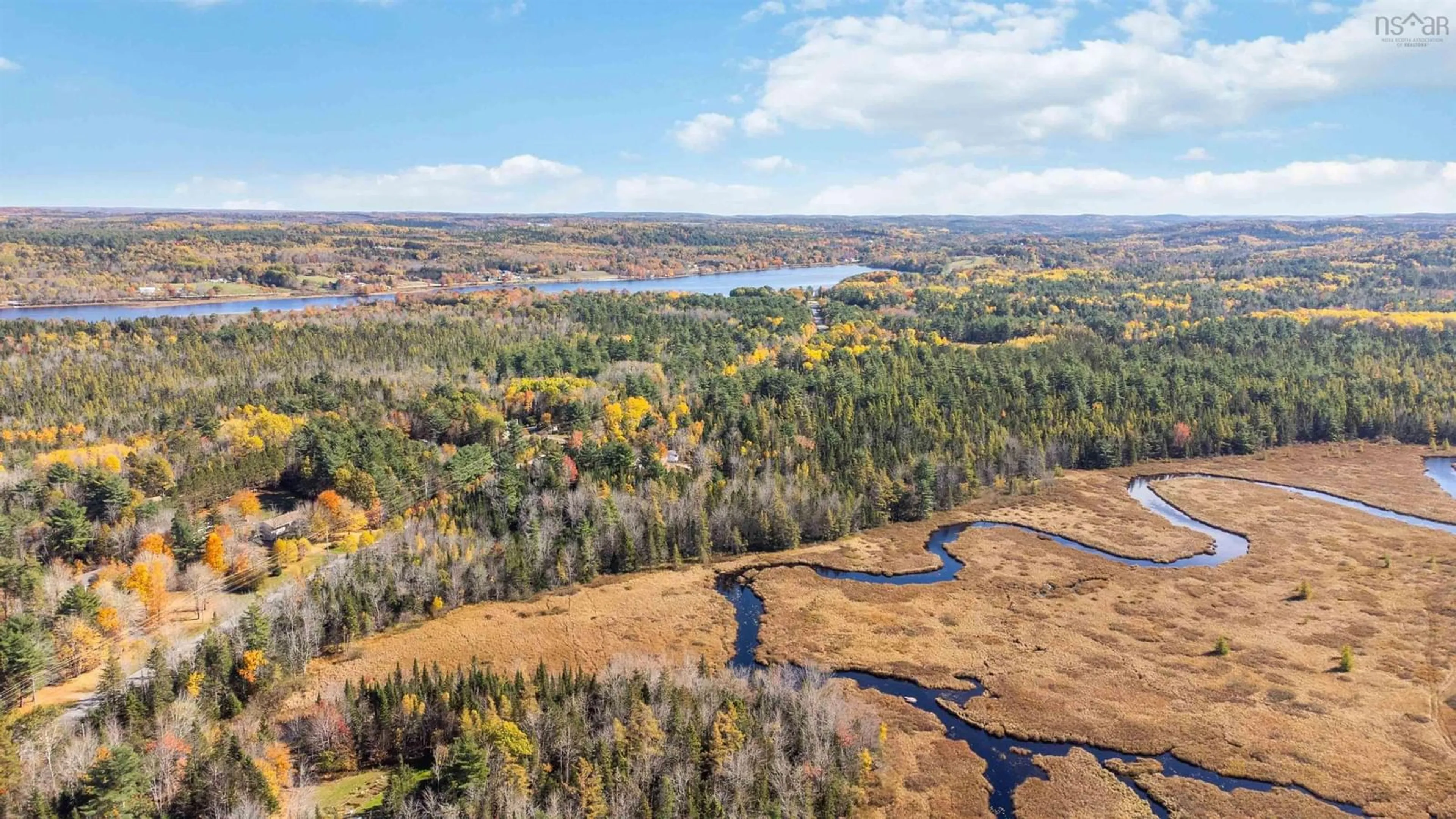A pic from outside/outdoor area/front of a property/back of a property/a pic from drone, water/lake/river/ocean view for Highway 208, Simpsons Corner Nova Scotia B0R 1E0