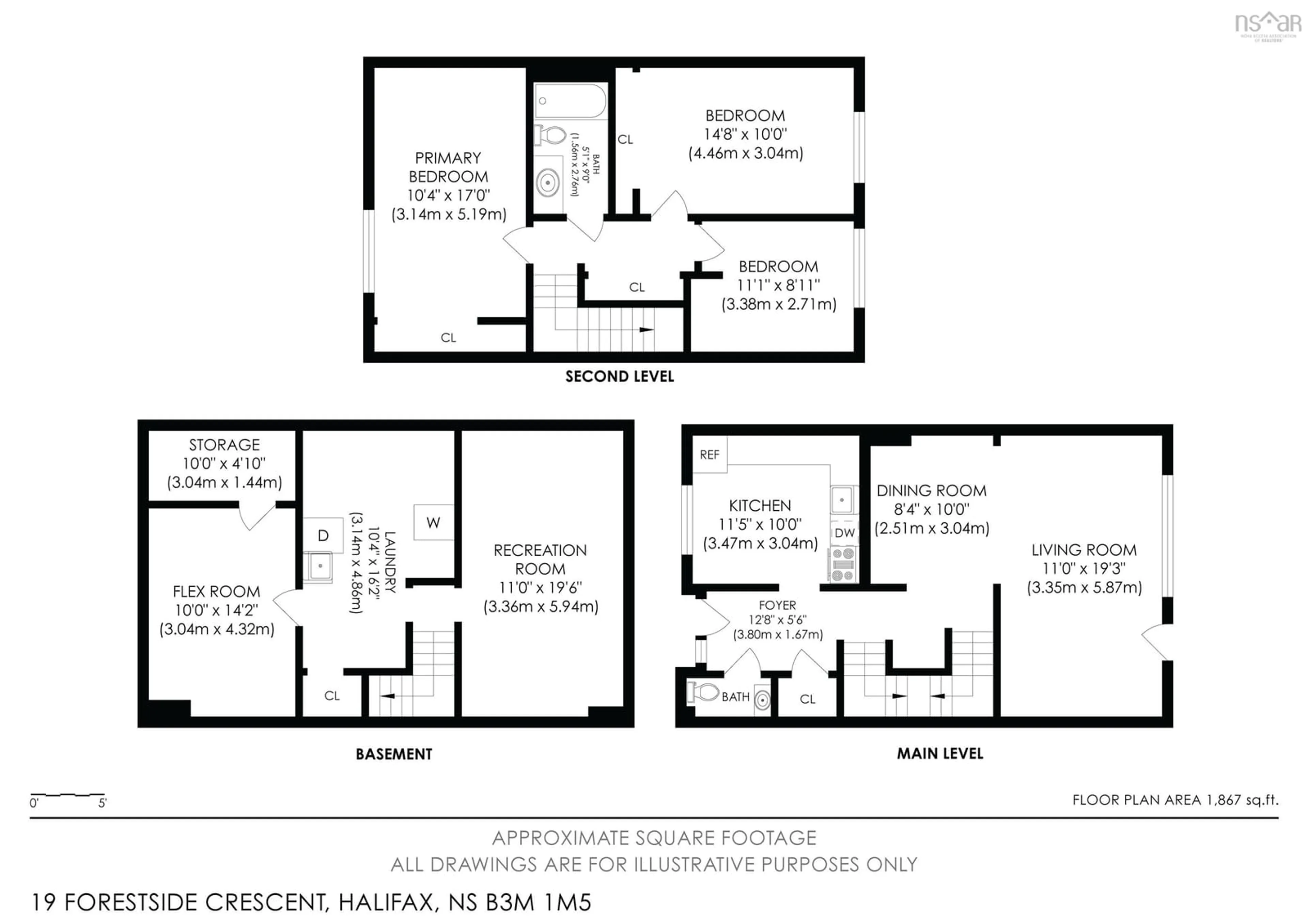 Floor plan for 19 Forestside Cres, Halifax Nova Scotia B3M 1M5