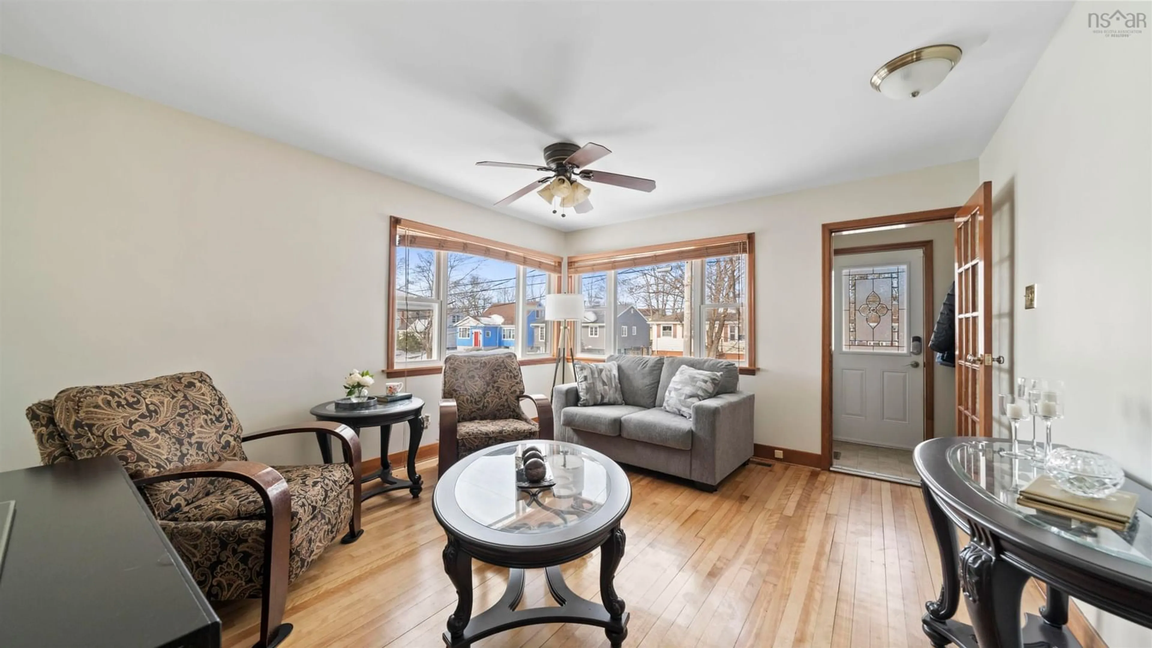 Living room with furniture, wood/laminate floor for 98 Russell St, Dartmouth Nova Scotia B3A 3N5