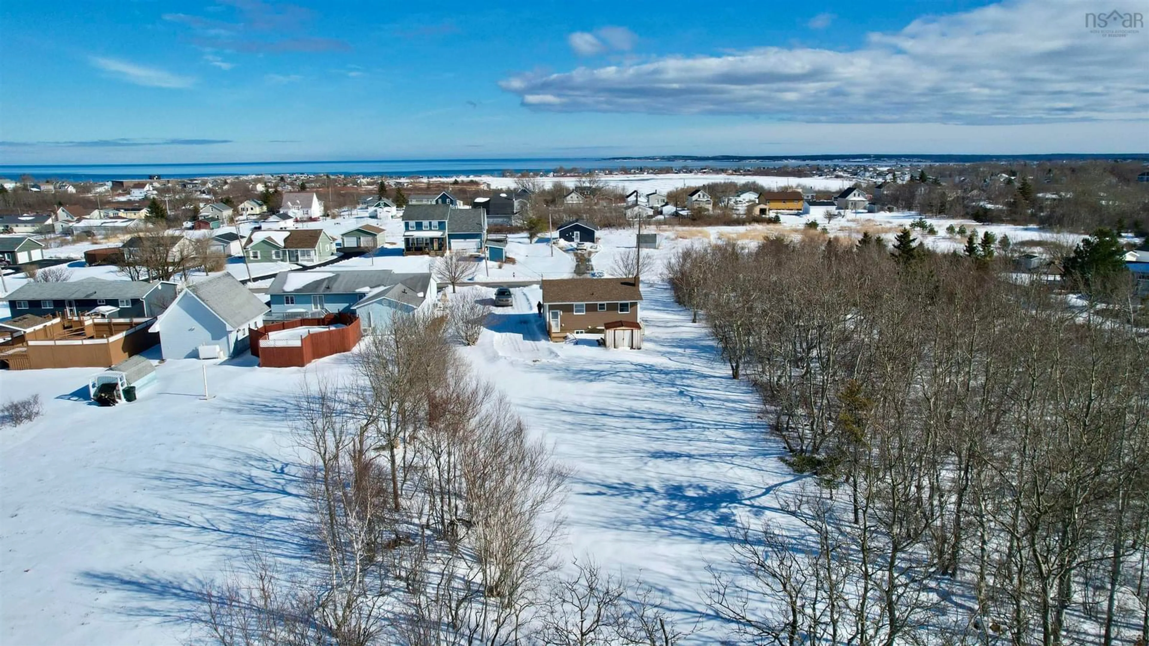 A pic from outside/outdoor area/front of a property/back of a property/a pic from drone, water/lake/river/ocean view for 186 Poplar St, Glace Bay Nova Scotia B1A 4M8