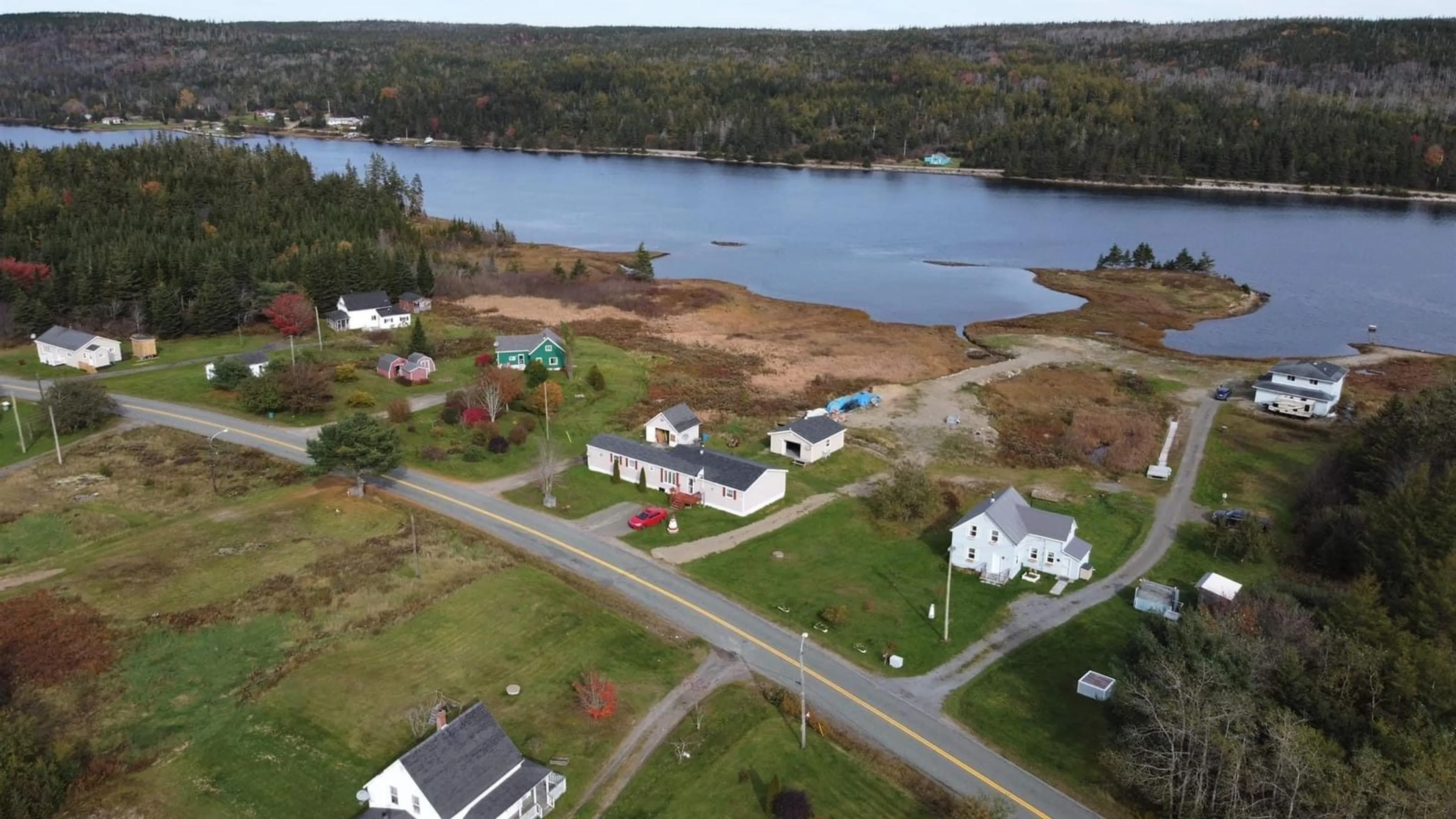 A pic from outside/outdoor area/front of a property/back of a property/a pic from drone, water/lake/river/ocean view for 59 Isaac’s Harbour Rd, Isaacs Harbour Nova Scotia B0H 1M0