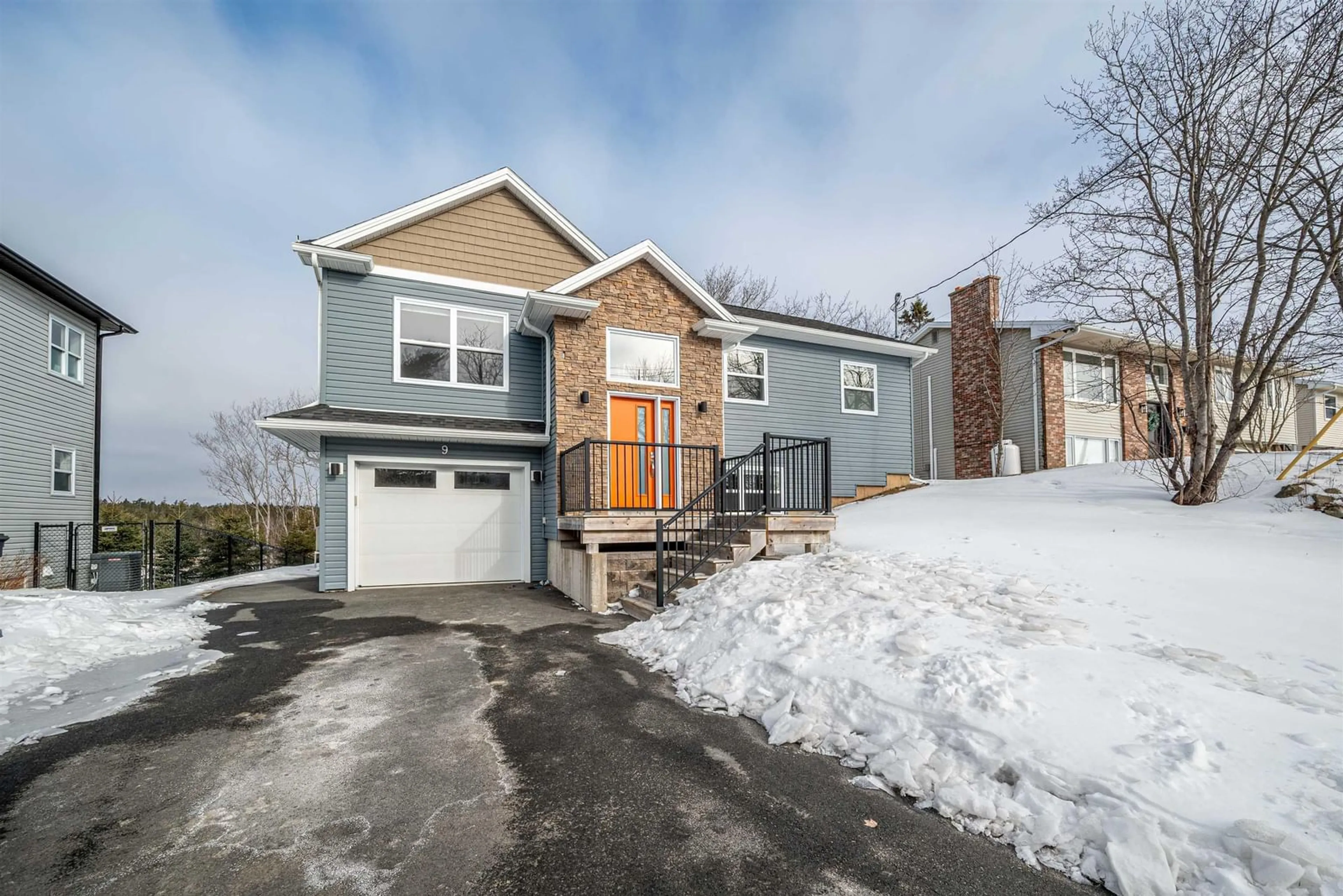 Home with vinyl exterior material, street for 9 Alpine Court, Bedford Nova Scotia B4A 3J4