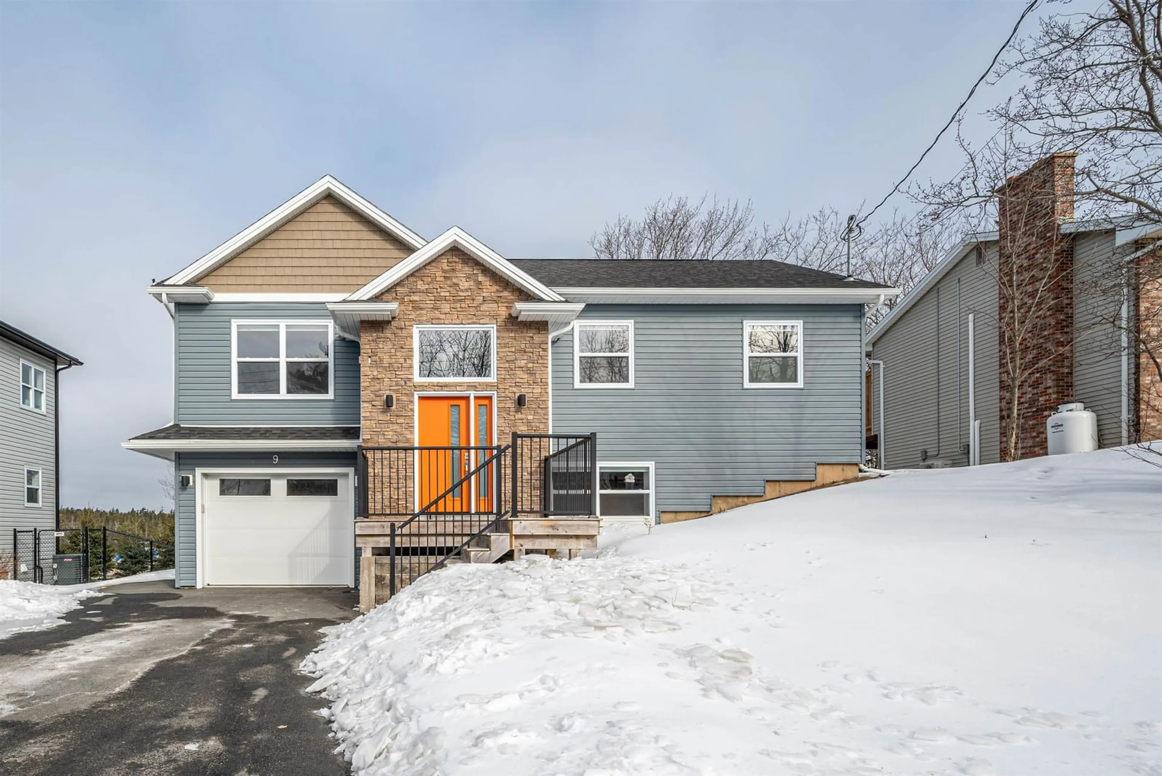 Home with vinyl exterior material, street for 9 Alpine Court, Bedford Nova Scotia B4A 3J4