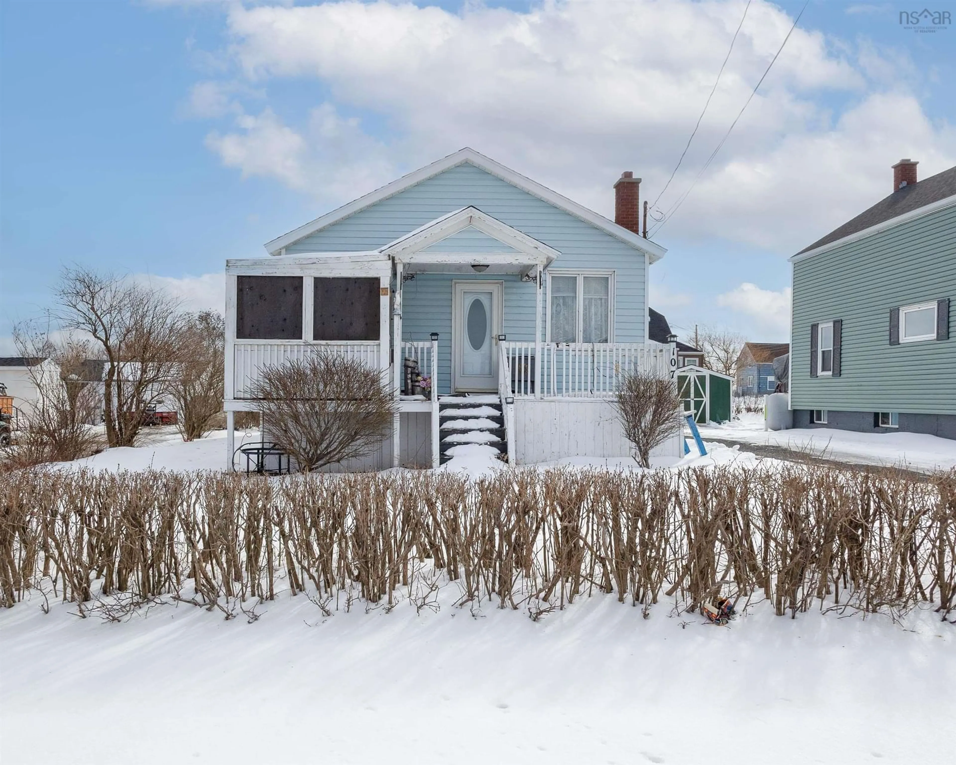 Home with vinyl exterior material, street for 107 Ocean Ave, Glace Bay Nova Scotia B1A 3V5