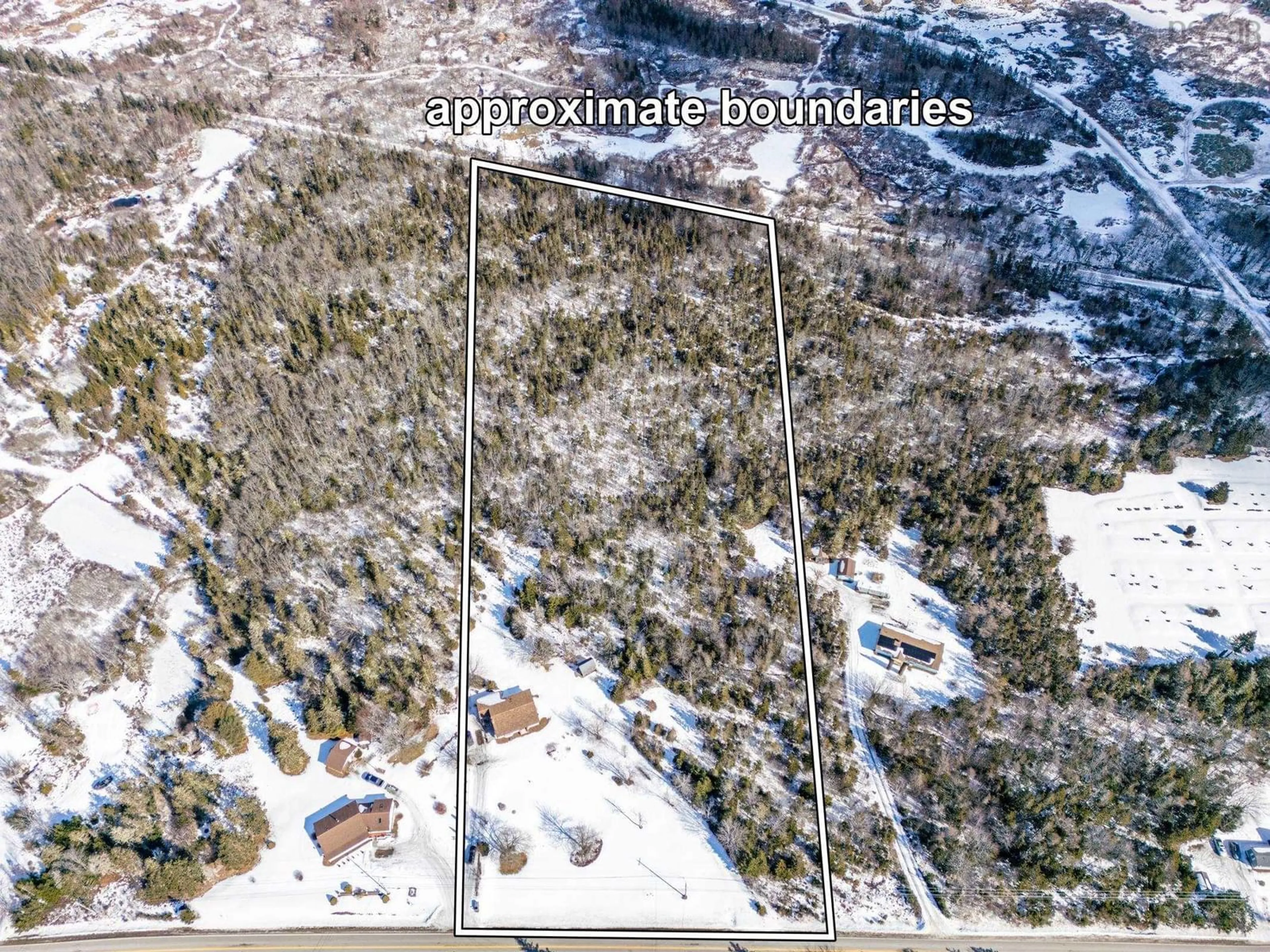 A pic from outside/outdoor area/front of a property/back of a property/a pic from drone, forest/trees view for 2938 Highway 3, Pubnico Nova Scotia B0W 3S0