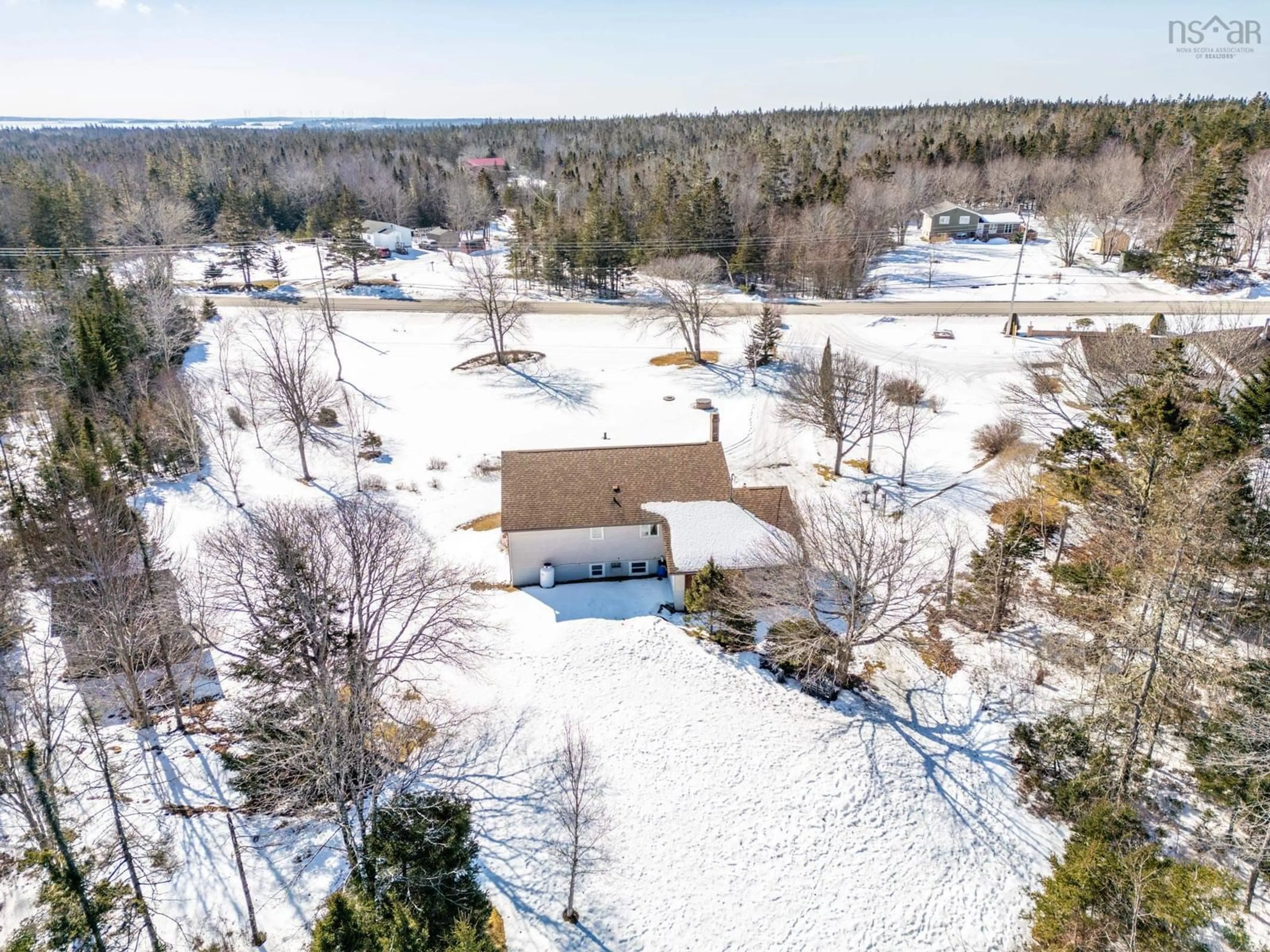 A pic from outside/outdoor area/front of a property/back of a property/a pic from drone, unknown for 2938 Highway 3, Pubnico Nova Scotia B0W 3S0