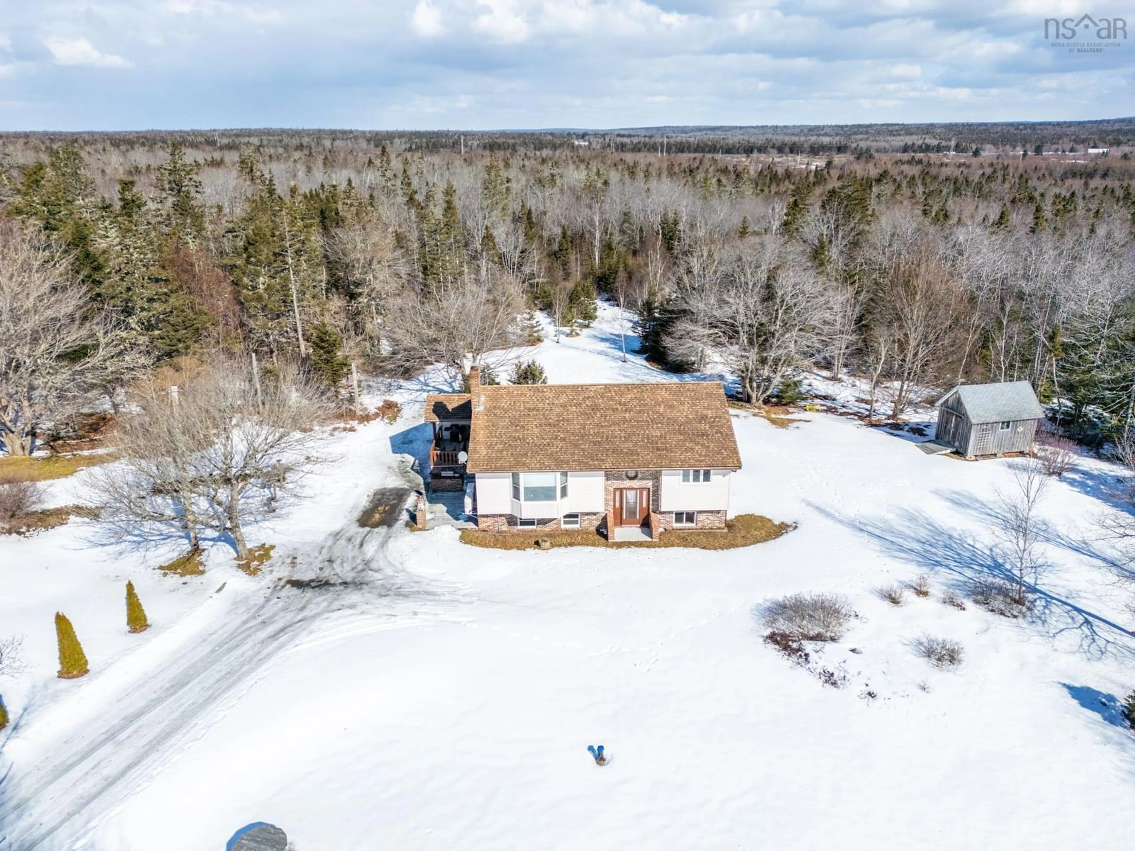 A pic from outside/outdoor area/front of a property/back of a property/a pic from drone, water/lake/river/ocean view for 2938 Highway 3, Pubnico Nova Scotia B0W 3S0