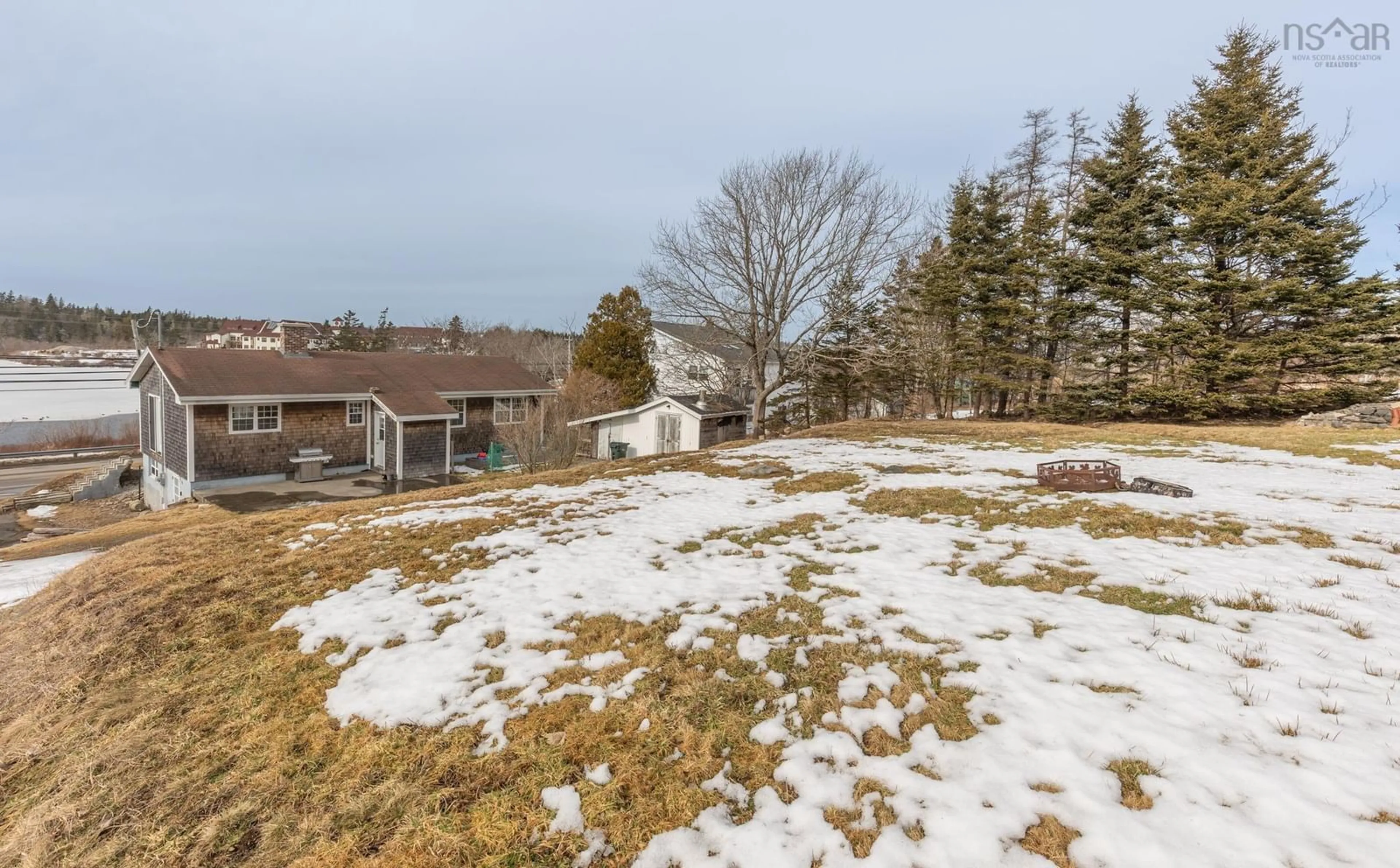 A pic from outside/outdoor area/front of a property/back of a property/a pic from drone, mountain view for 228 Highway 1, Dayton Nova Scotia B5A 5A1