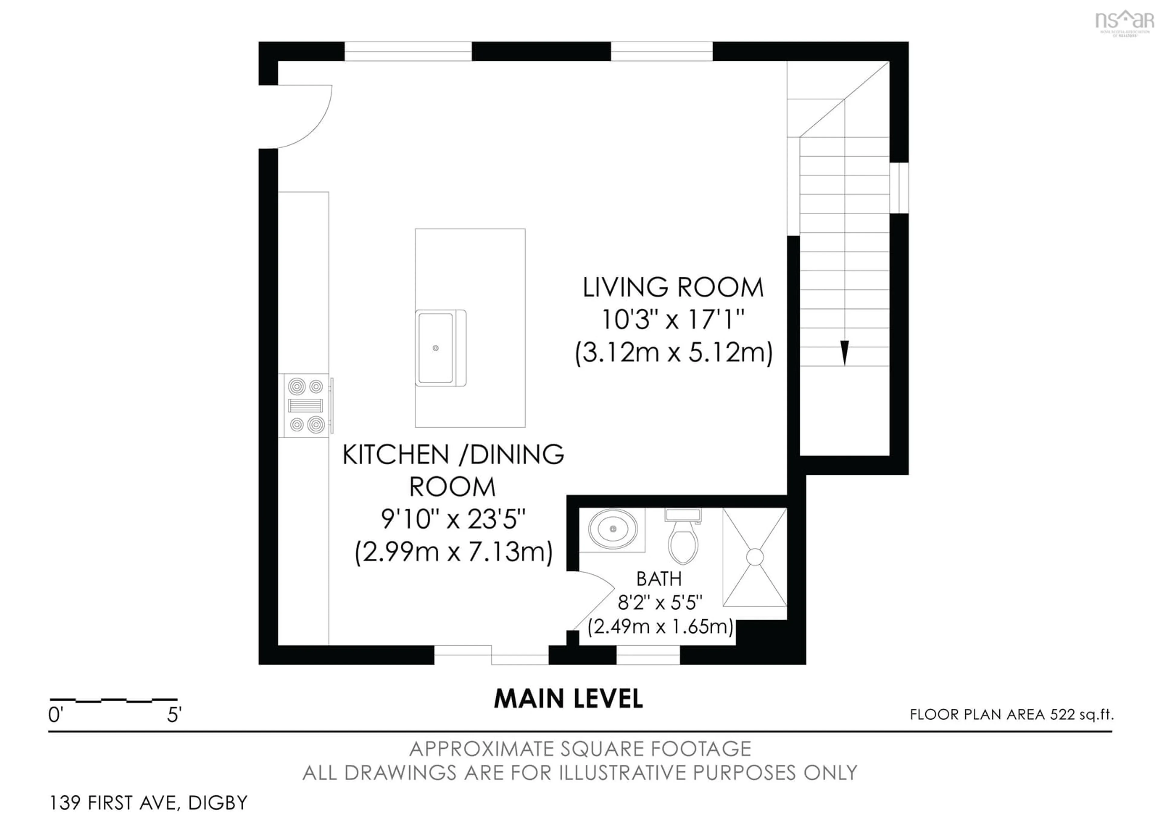 Floor plan for 139 First Ave, Digby Nova Scotia B0V 1A0