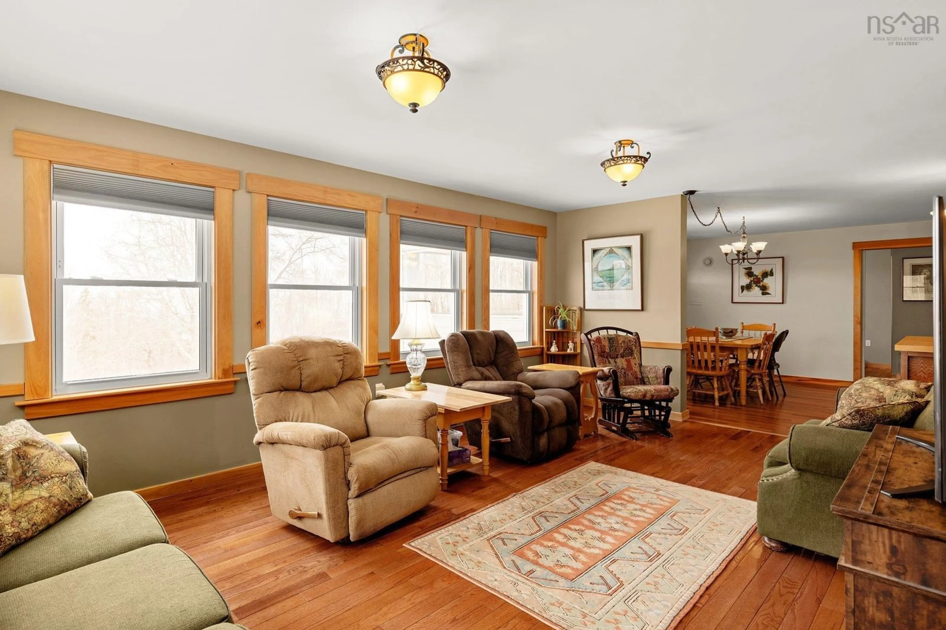 Living room with furniture, wood/laminate floor for 327 East Torbrook Rd, Torbrook Nova Scotia B0P 1W0