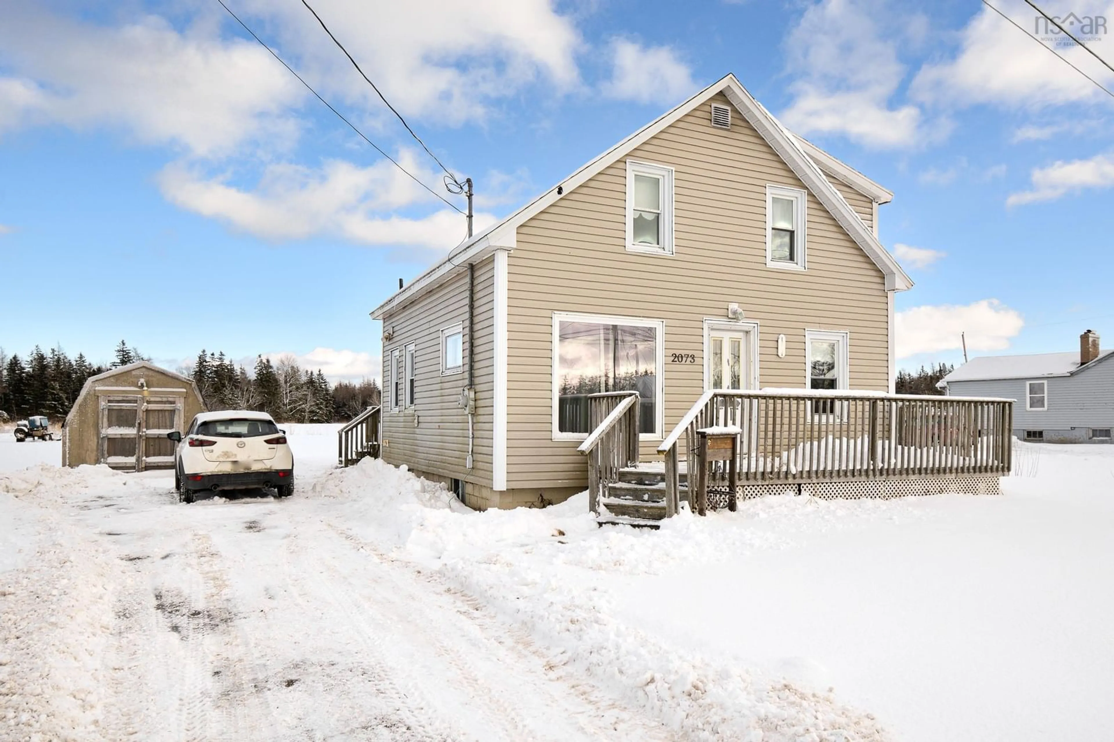 A pic from outside/outdoor area/front of a property/back of a property/a pic from drone, street for 2073 Highway 327 Hwy, Dutch Brook Nova Scotia B1L 1E9