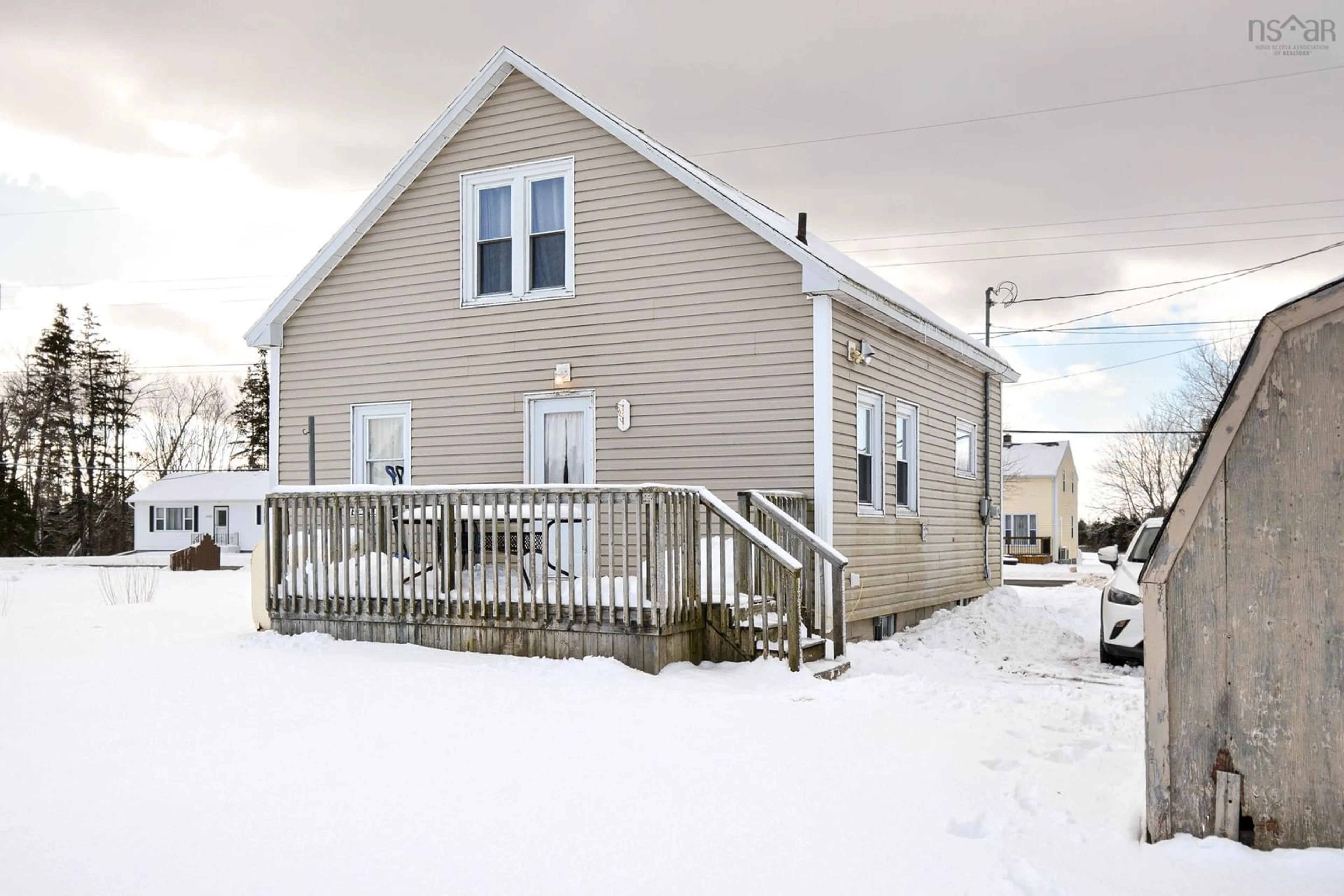 Home with vinyl exterior material, street for 2073 Highway 327 Hwy, Dutch Brook Nova Scotia B1L 1E9