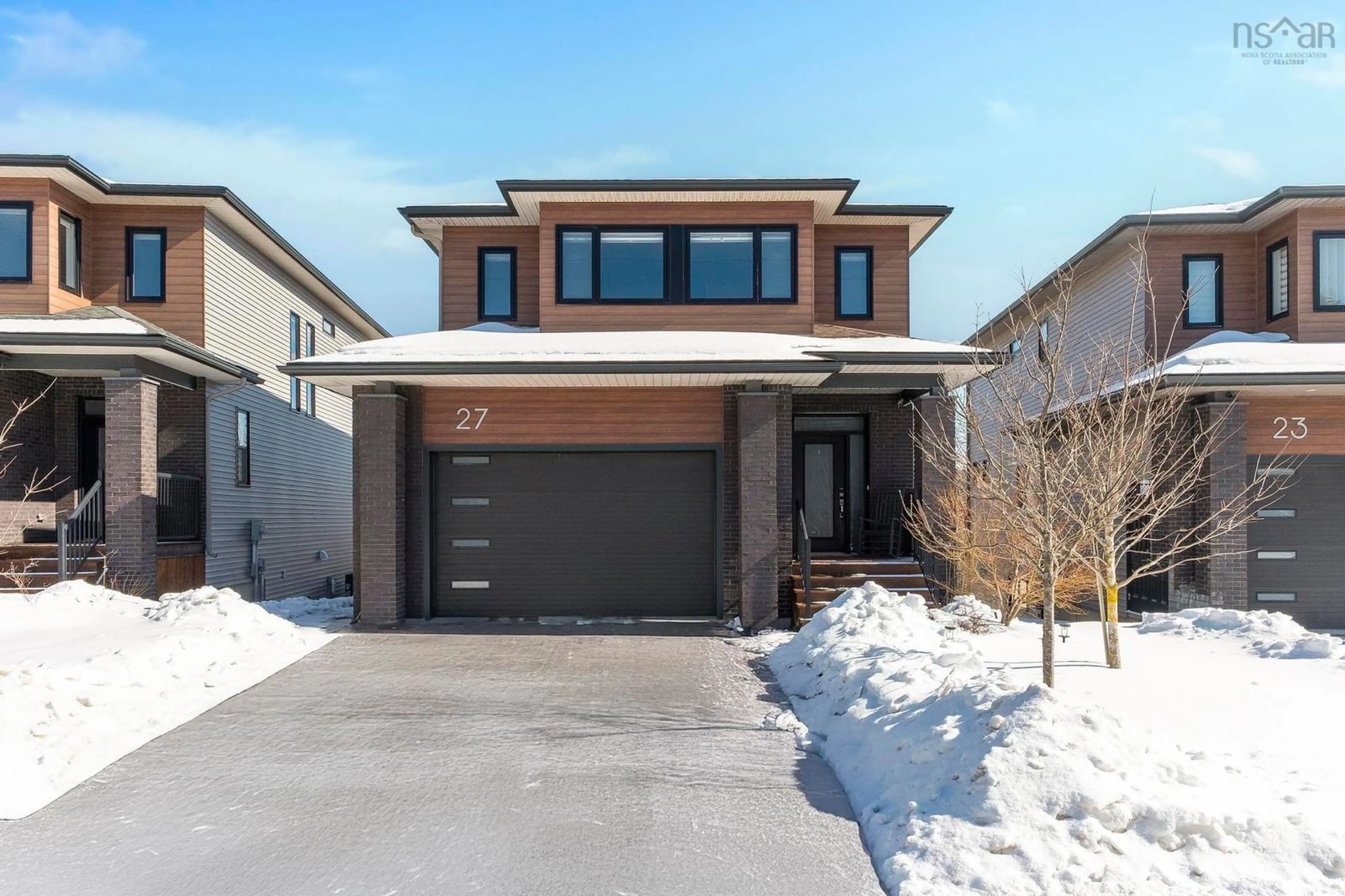 Home with brick exterior material, street for 27 Bramwell Crt, Bedford Nova Scotia B4B 0W2