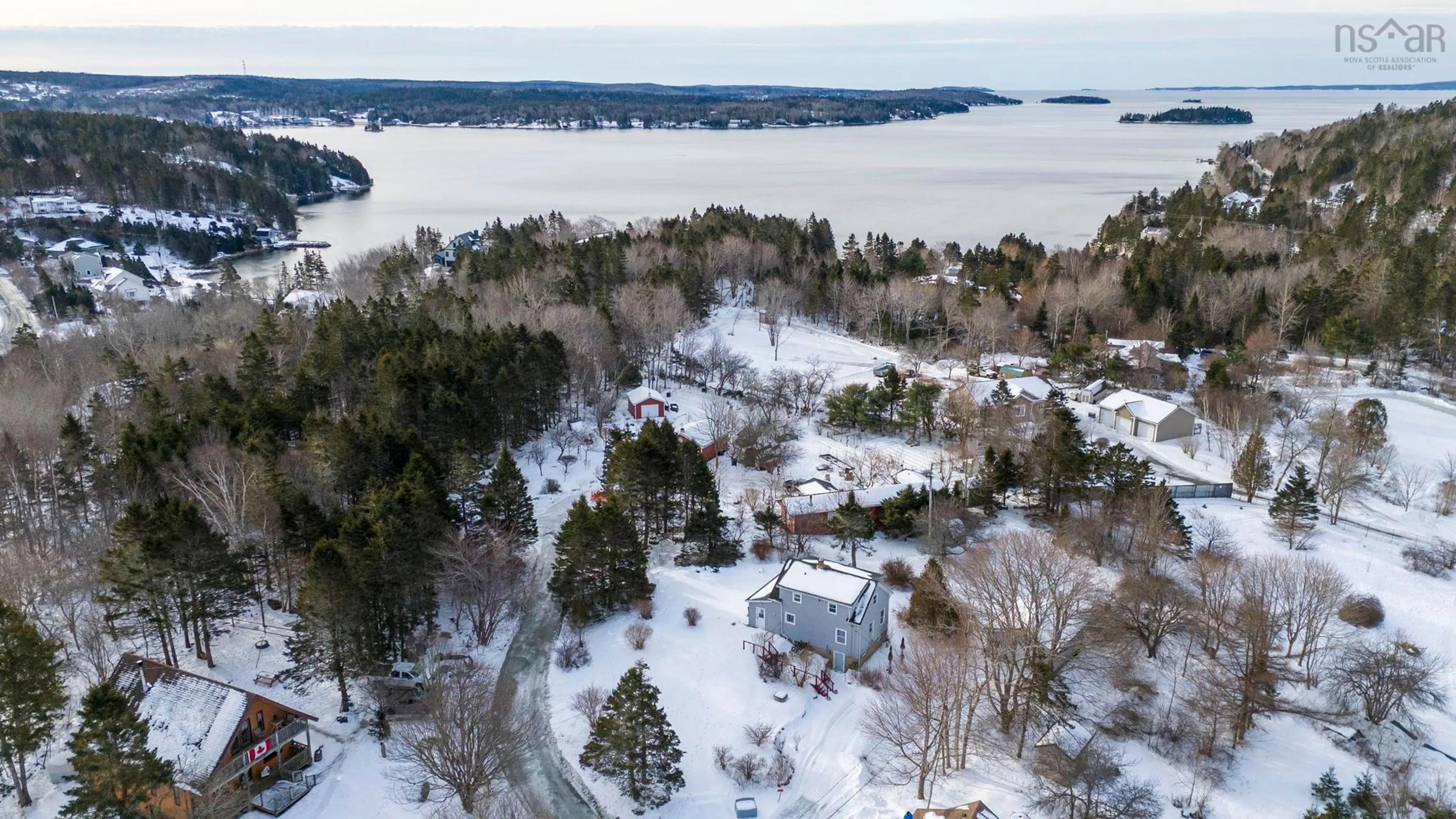 A pic from outside/outdoor area/front of a property/back of a property/a pic from drone, water/lake/river/ocean view for 23 Rhyno Rd, Head Of St. Margarets Bay Nova Scotia B3Z 1Y5