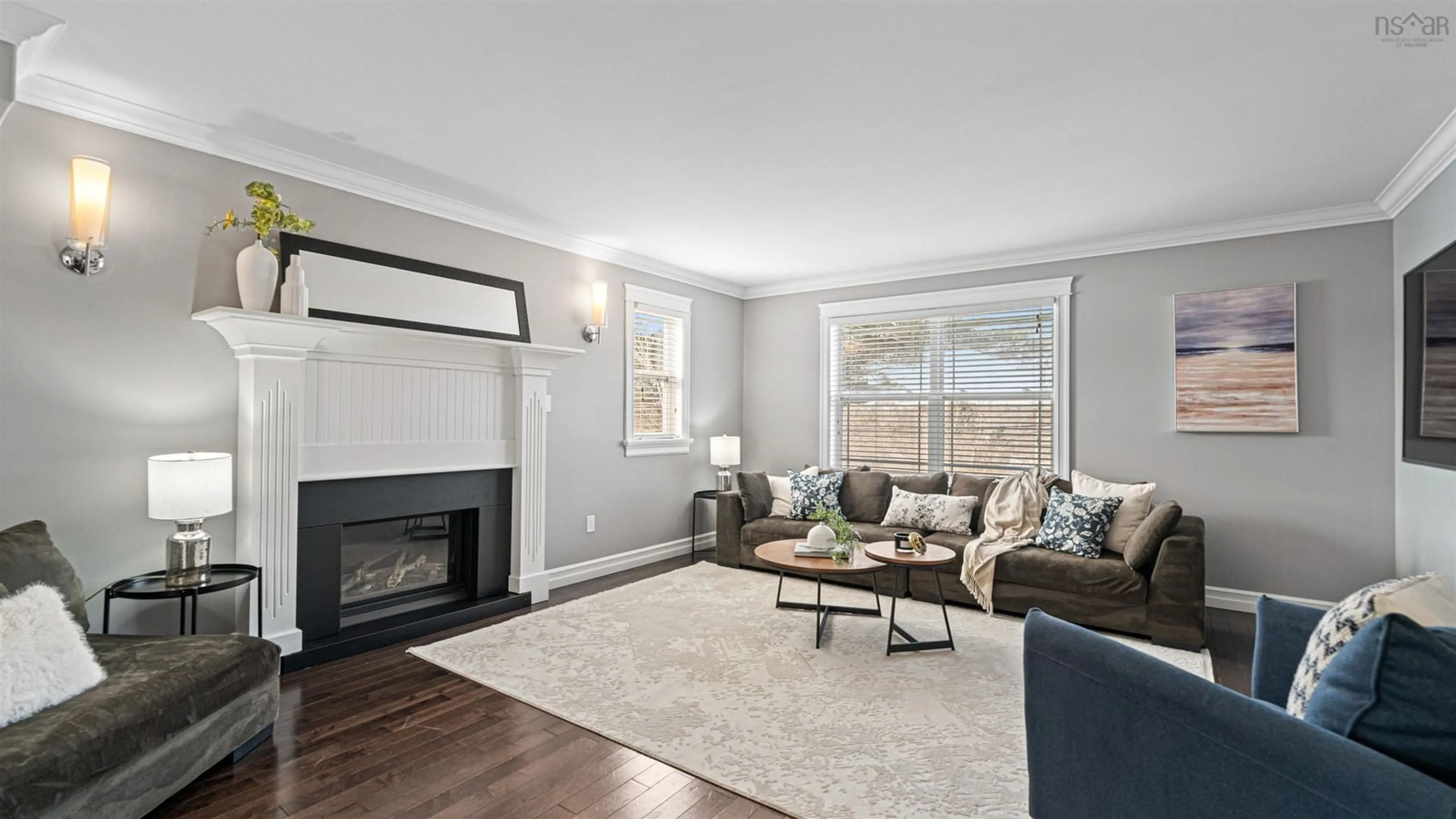 Living room with furniture, wood/laminate floor for 698 Waverley Rd, Dartmouth Nova Scotia B2X 2G4