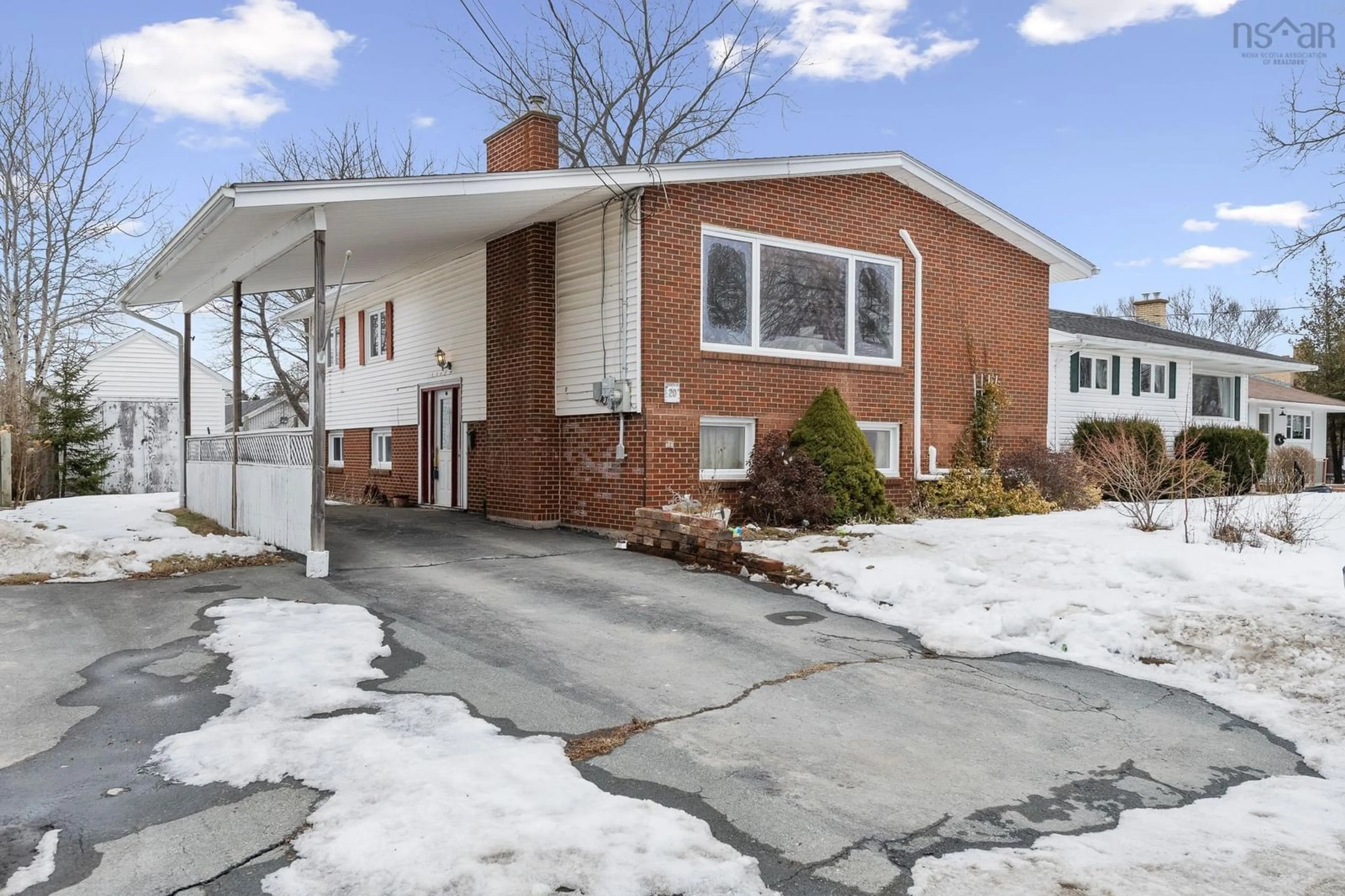 Home with brick exterior material, street for 20 Overdale Lane, Dartmouth Nova Scotia B3A 3V3